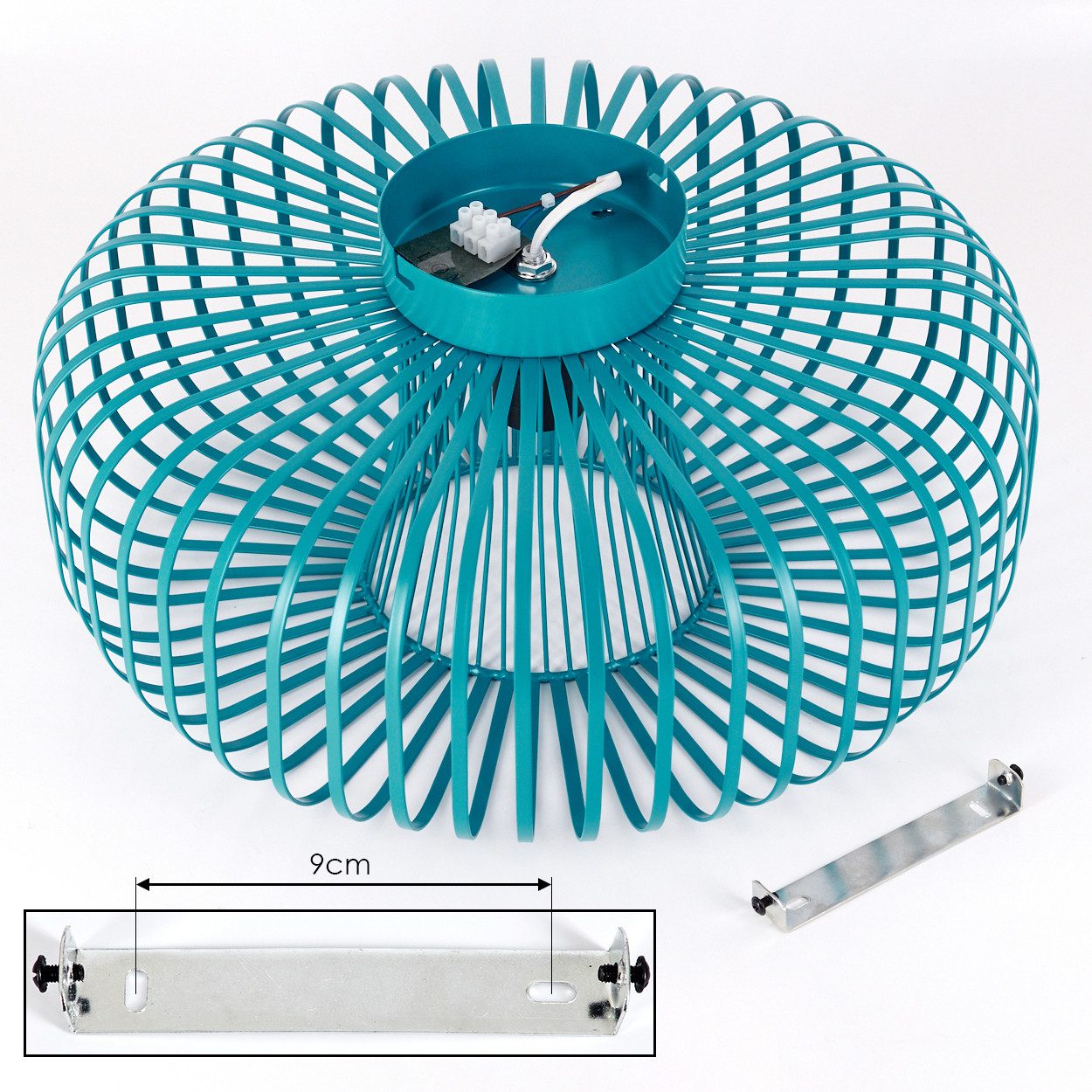 hofstein Deckenleuchte moderne Deckenlampe aus Metall in Petrol, ohne Leuchtmittel, Lichteffekt an der Decke, Ø 40,5 cm, 1 x E27, ohne Leuchtmittel – Bild 5 von 5