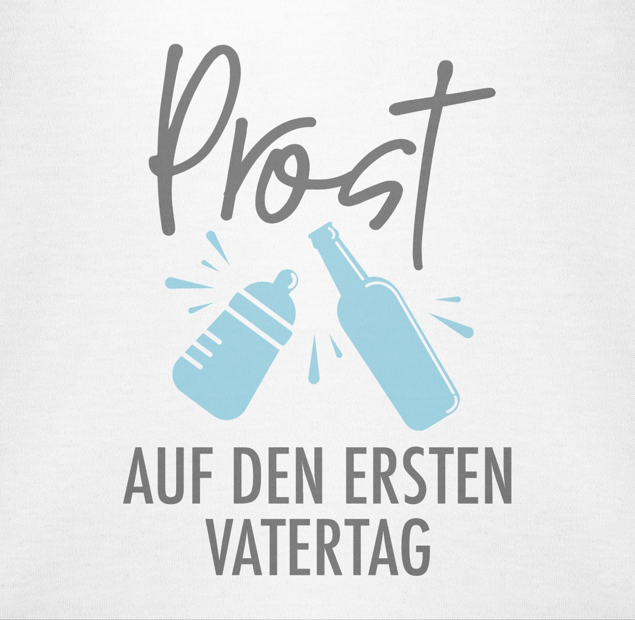 Prost Vatertag Baby Geschenk - 1 Shirtbody den grau/blau auf Vatertag Weiß Shirtracer ersten