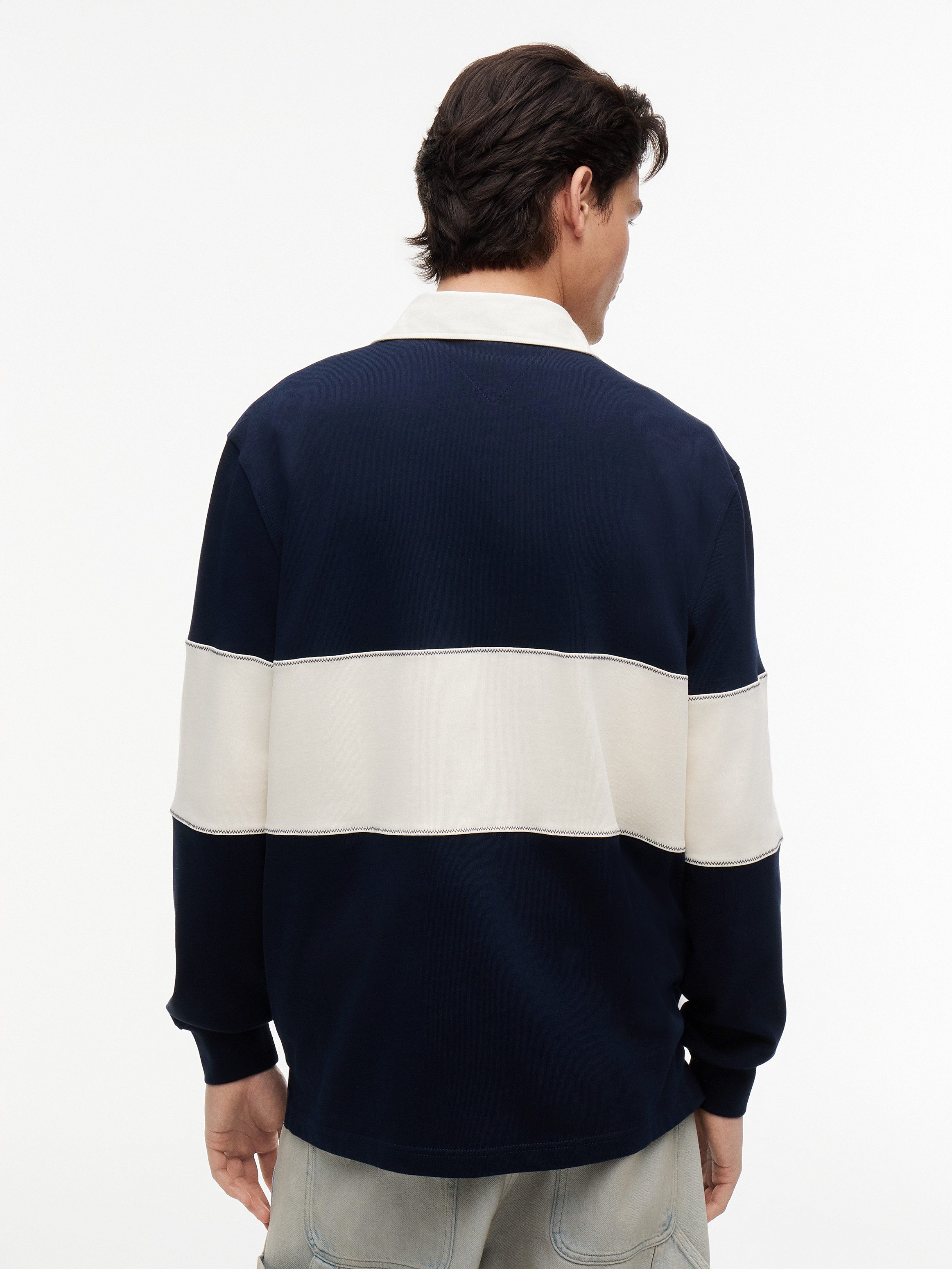 Tommy Jeans Langarm-Poloshirt RELAX PANEL RUGBY Relaxed fit mit Polokragen