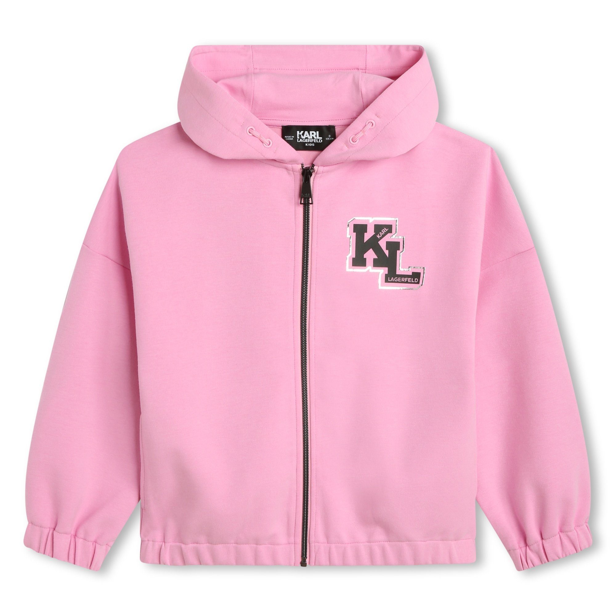 KARL LAGERFELD Kapuzensweatjacke KARL LAGERFELD KIDS Rosa Logo Hoodie