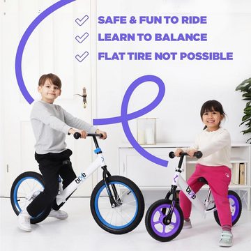Bixe Fahrrad-Laufrad 12 Zoll Kinder Laufrad ab 2 Jahre Aluminium Fahrrad, für Kinder und Kleinkinder im Alter von 2 bis 5 Jahren - 12 Inch Rad