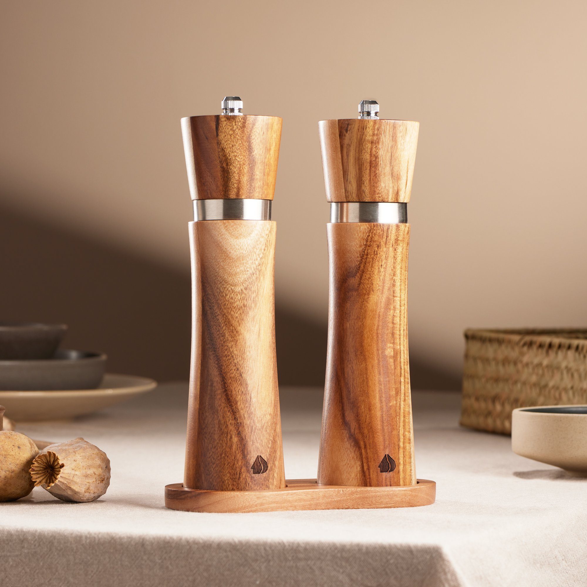 Navaris Gewürzbehälter Salz und Pfeffer Mühle Set - Gewürzmühle Grinder Str günstig online kaufen