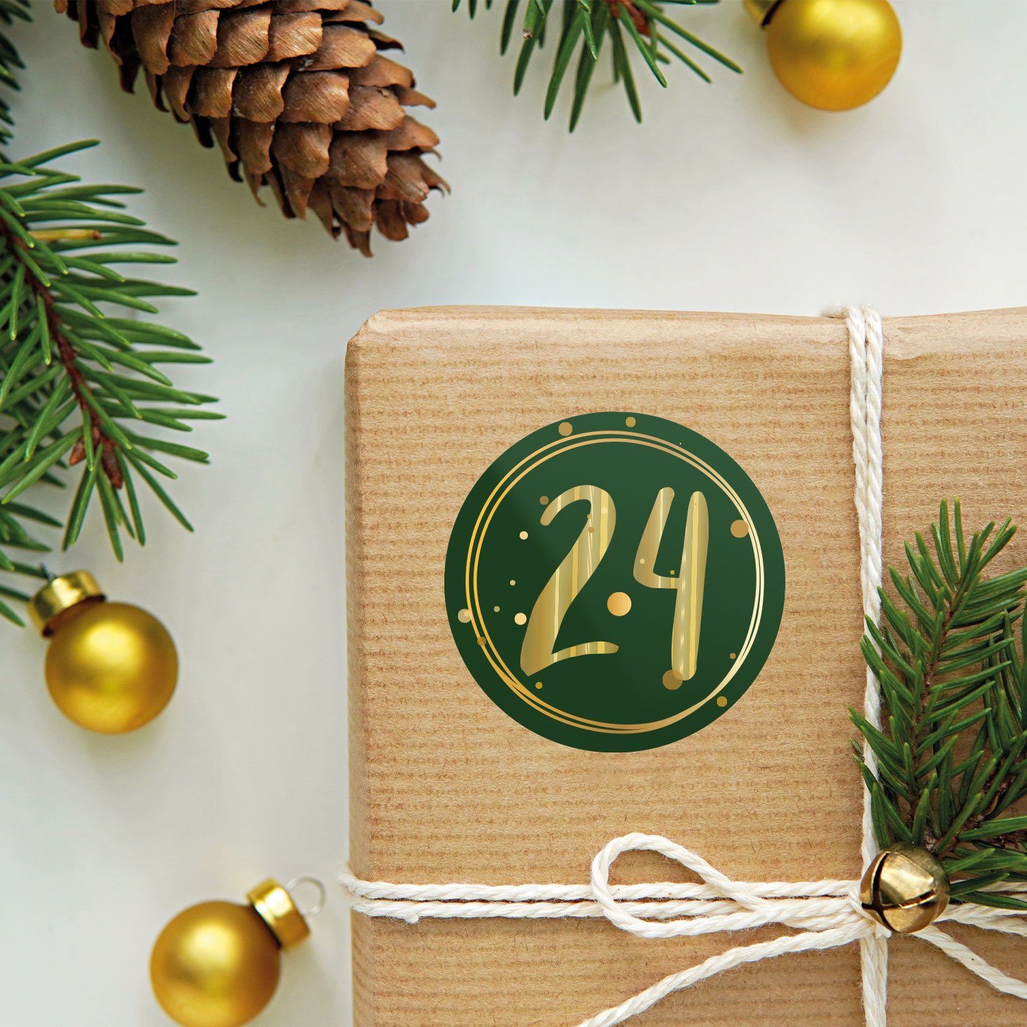 GRAVURZEILE Adventskalender Adventskalender Zahlenaufkleber zum Basteln (mit 24 farbigen Zahlen), für Weihnachten zum Selbstgestalten