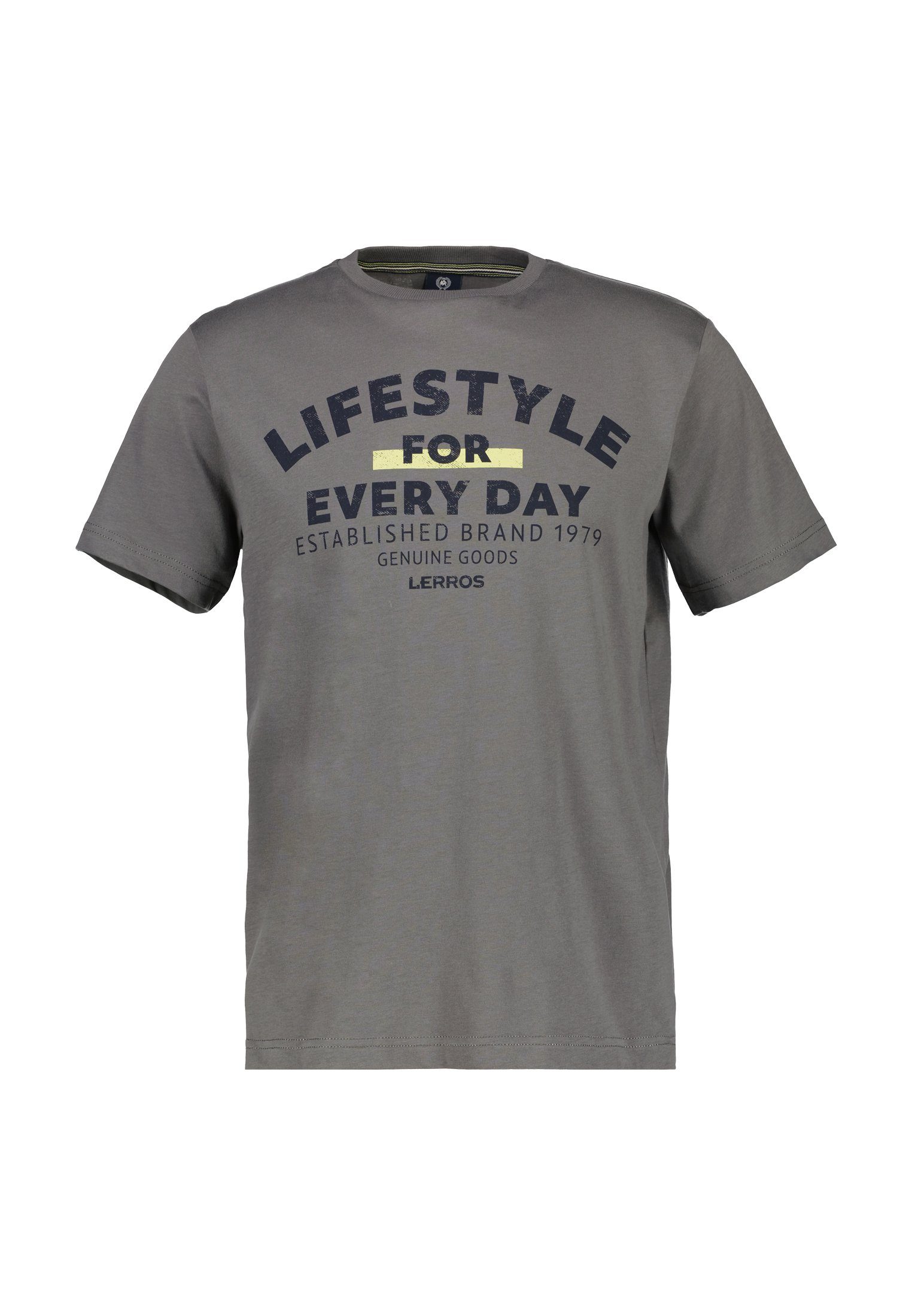 T-Shirt GREY T-Shirt for *Lifestyle LERROS MELANGE every LERROS day*