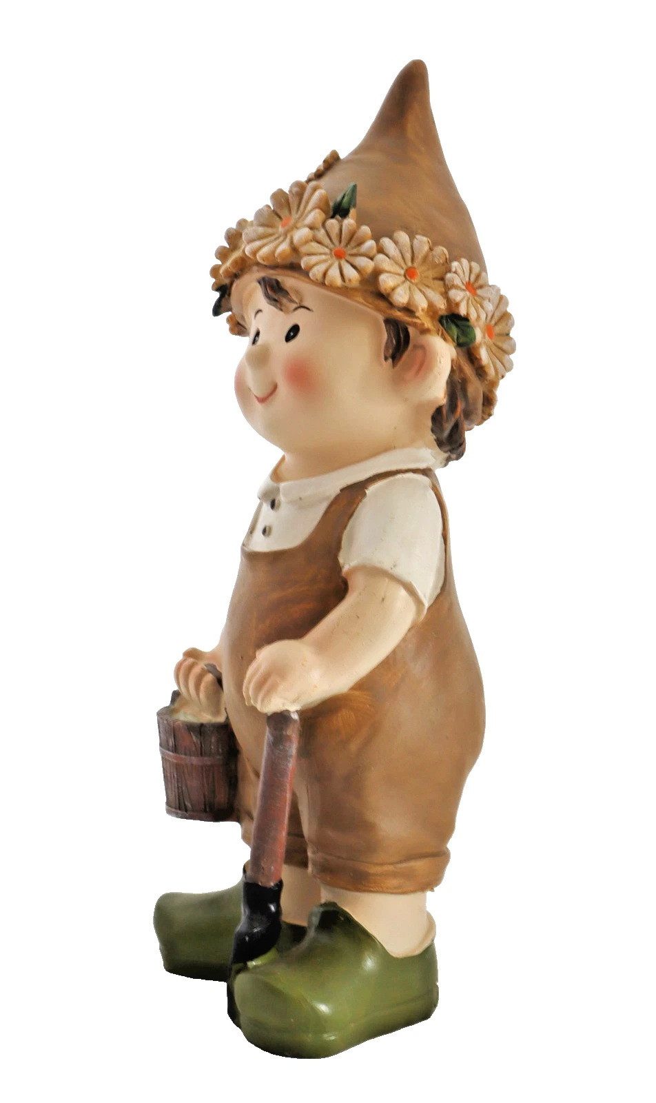 Kaufhaus le petit Dekofigur Deko Wichtel Kind Figur Junge mit Eimer Spaten Garten Mädchen Skulptur, Zwerg Dekofigur Dekoskulptur Dekoobjekt aus Polyresin