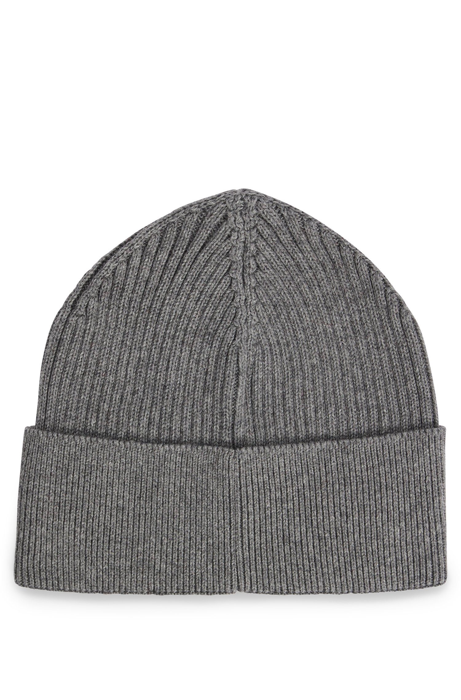 BOSS Strickmütze Magico_Hat mit Medium BOSS Logo-Stickerei 030 Grey