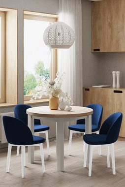Beautysofa Polsterstuhl Luxor (Holzbeine in Weiß, Schwarz oder Buche,gepolsterte Sitz), für Wohnzimmer, Esszimmer Holzstuhl im modernes Design