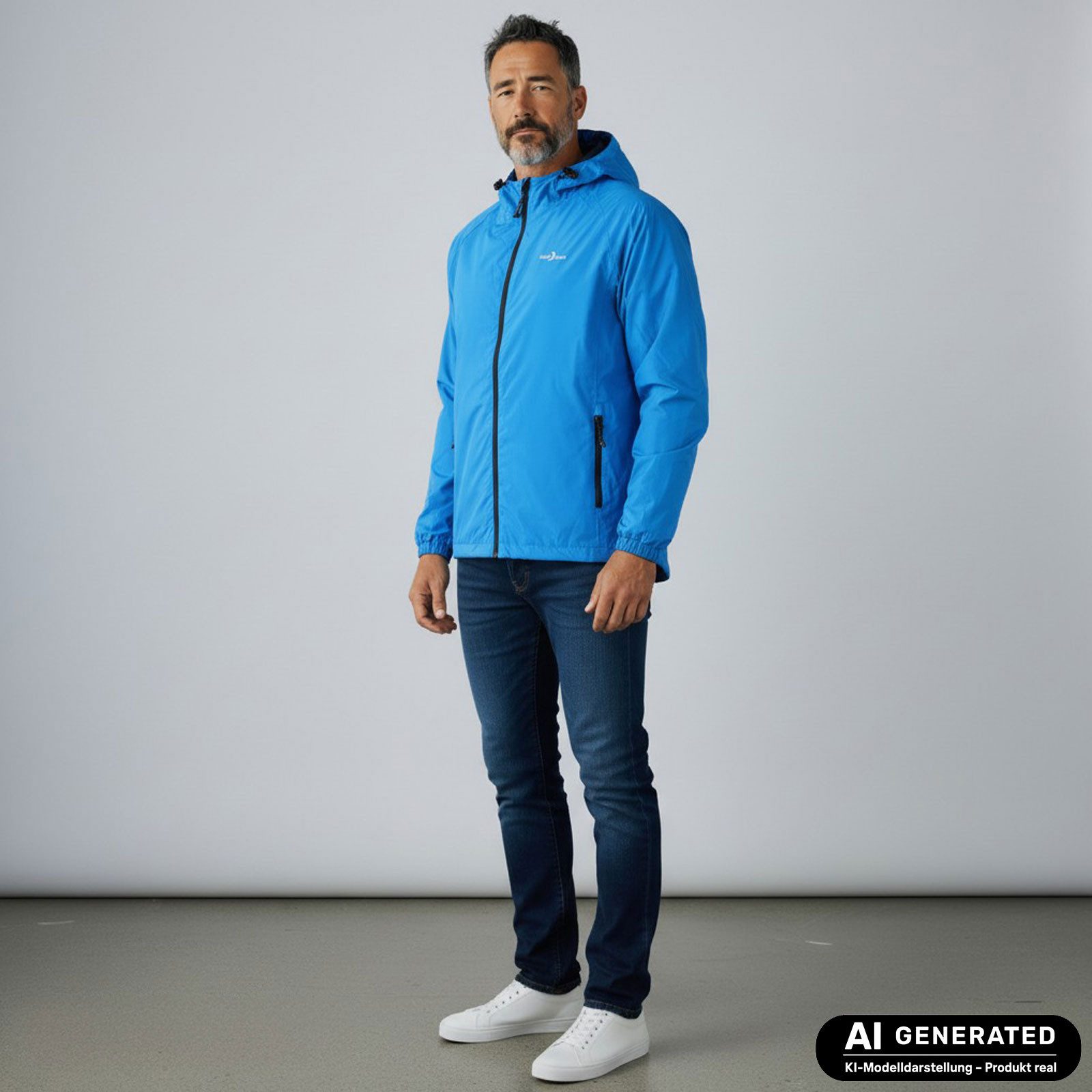 Blue Wave Funktionsjacke Fabian Herren Regenjacke - Wander- & Fahrradjacke inklusive Packsack Wasserdicht, Winddicht, Atmungsaktiv, Verschweißte Nähte, Mesh-Fut – Bild 3 von 5
