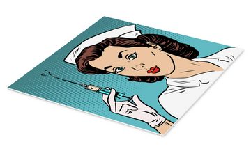 Posterlounge Forex-Bild Editors Choice, Krankenschwester mit Spritze, Illustration