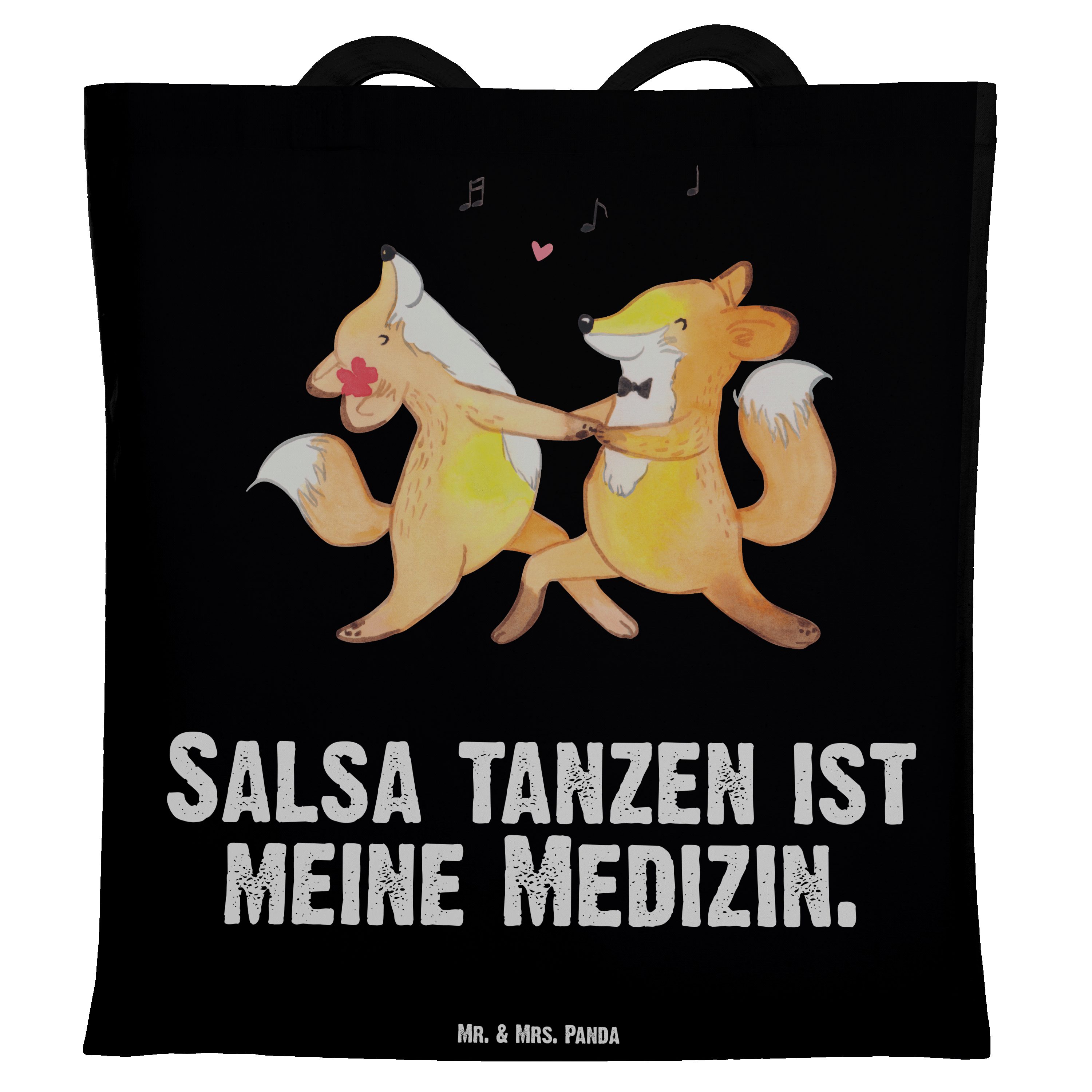 tanzen Panda Schwarz Tragetasche Füchse Geschenk, - Medizin Jutebe & Stoffbeutel, (1-tlg) Mrs. Mr. - Salsa