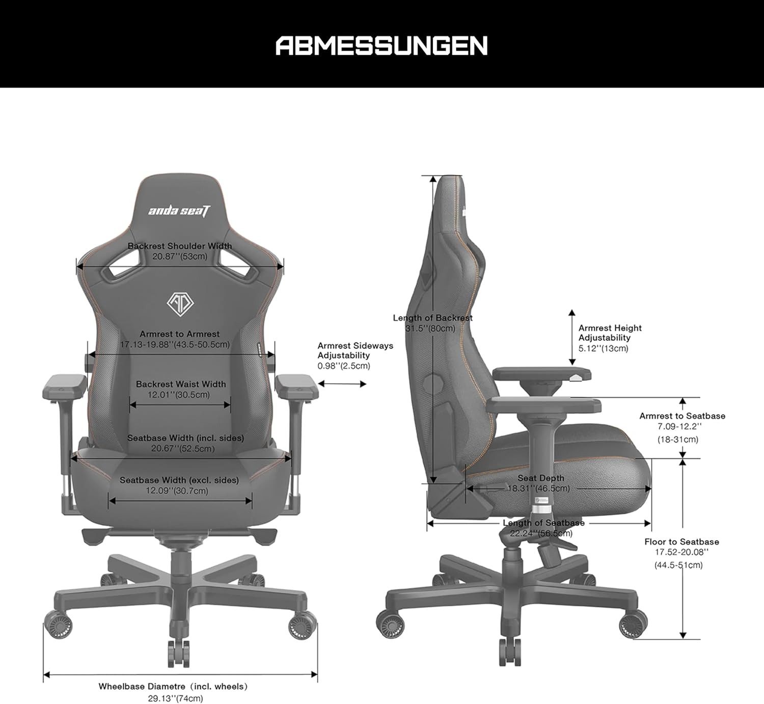anda seaT Gaming-Stuhl Kaiser Series 3 Premium Gaming Chair - L
