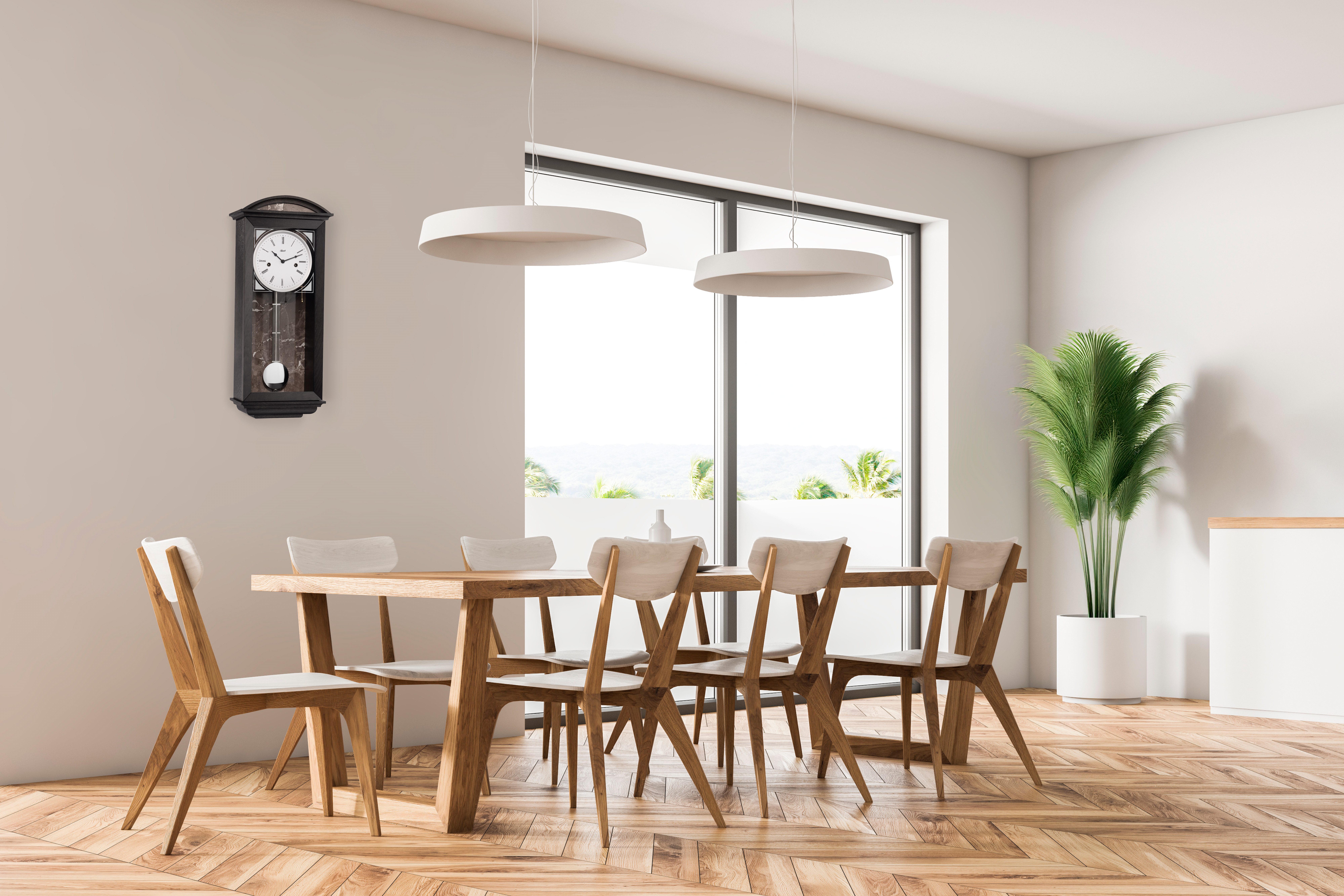 Hermle Pendelwanduhr Hermle 71024 Regulateur mechanisch 14 Tage Uhrwerk 0141 (Schlag auf Tonfeder)