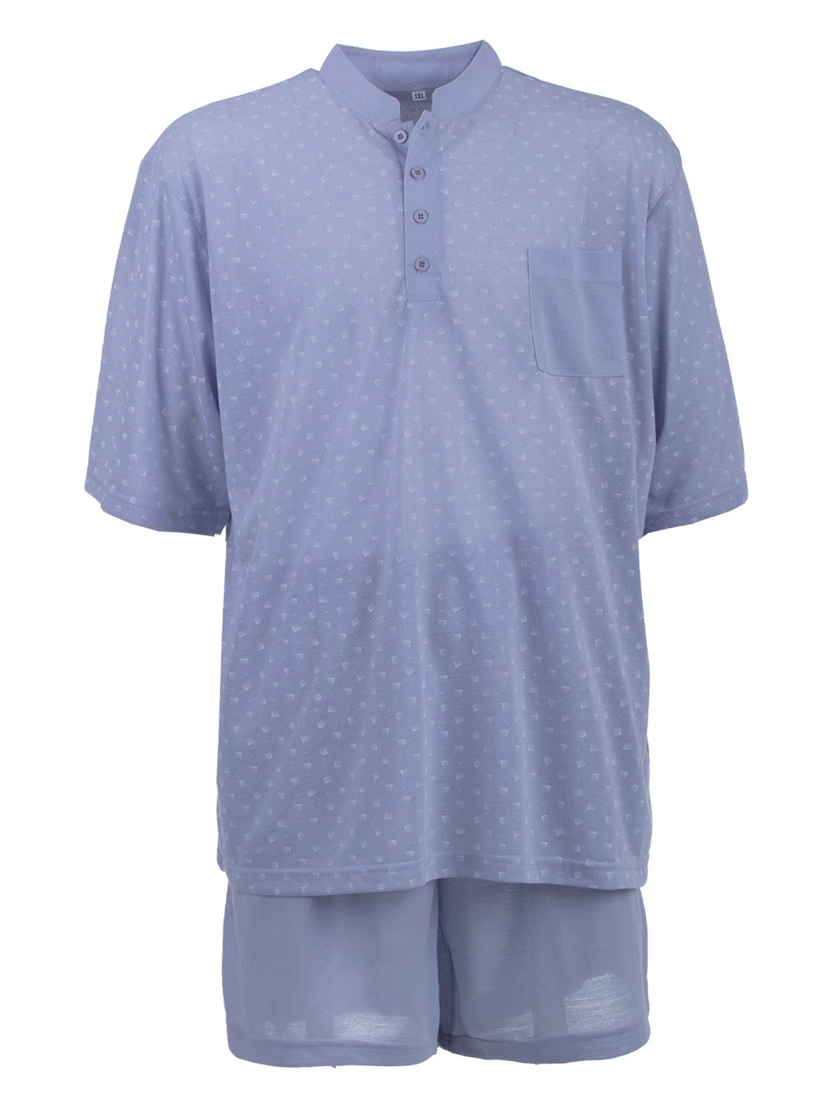 Lucky Schlafanzug Pyjama Set Shorty - Rechteck grau