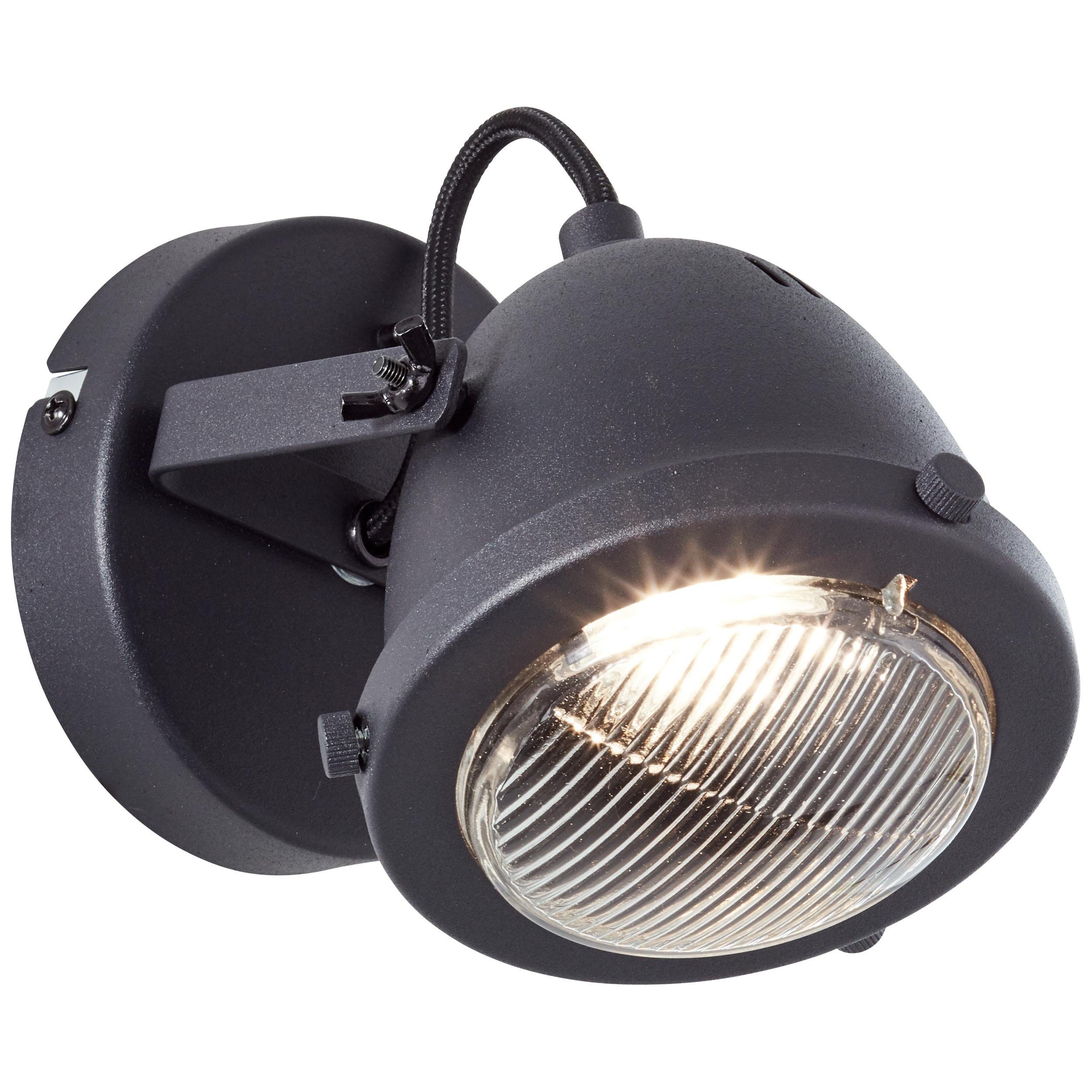 Brilliant Wandleuchte Carmen, Lampe, schwarz Metall/ GU10, Wandspot Carmen PAR51, korund, Glas, 5W 1x