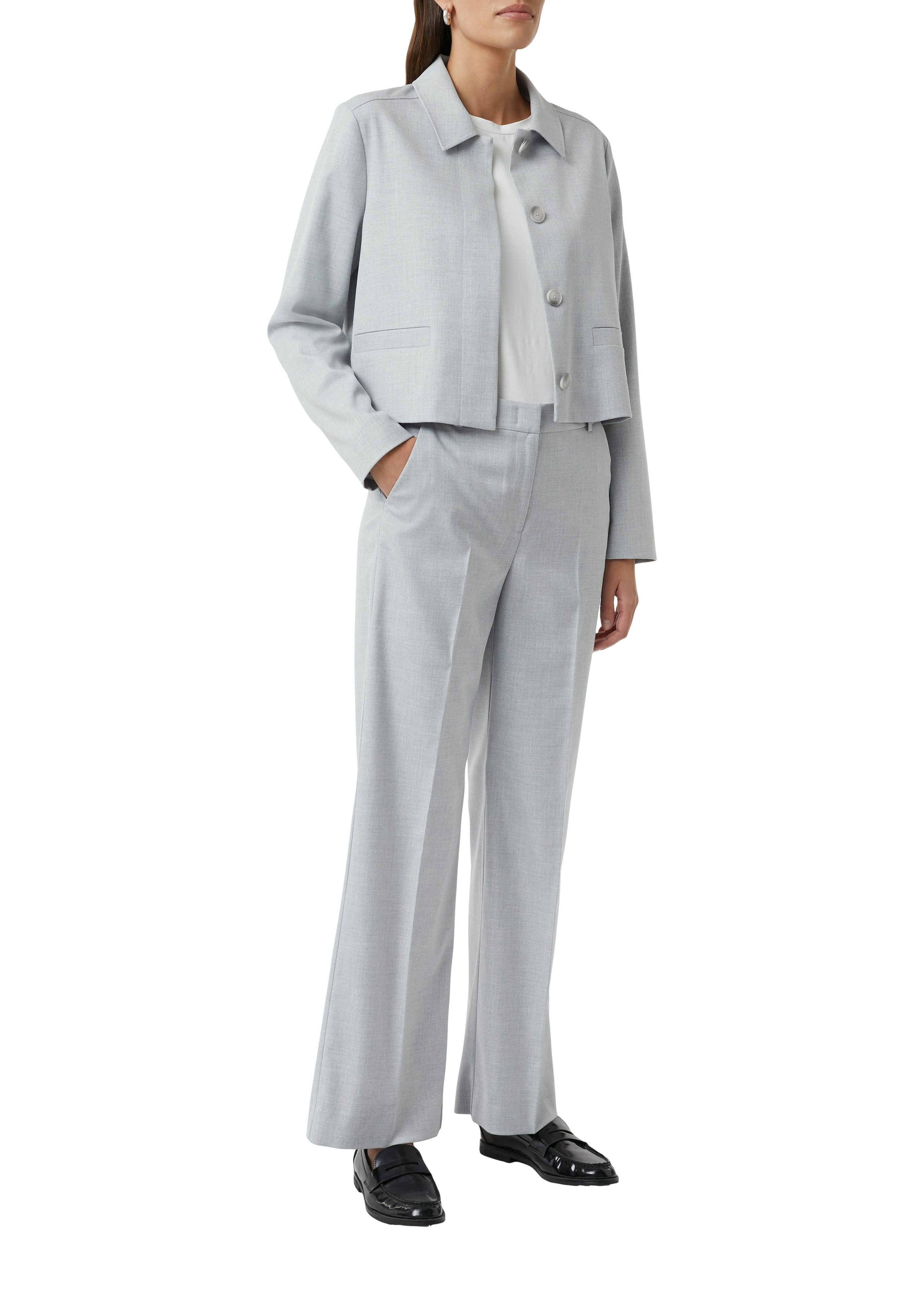 comma Jackenblazer kurz, mit Hemdkragen und verdeckter Knopfleiste günstig online kaufen