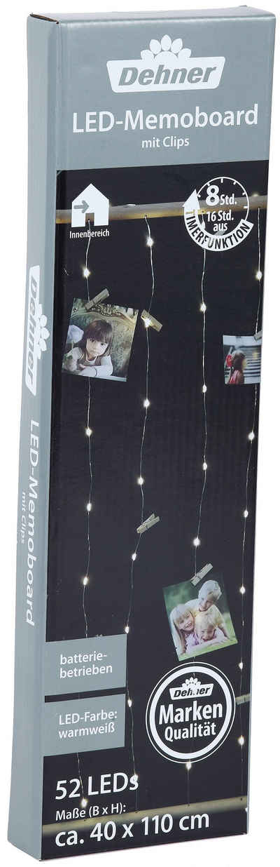 Dehner Lichterkette »LED Lichtervorhang für Fotos, 40 x 110 cm«, mit Clips als Memoboard, inkl. Timer