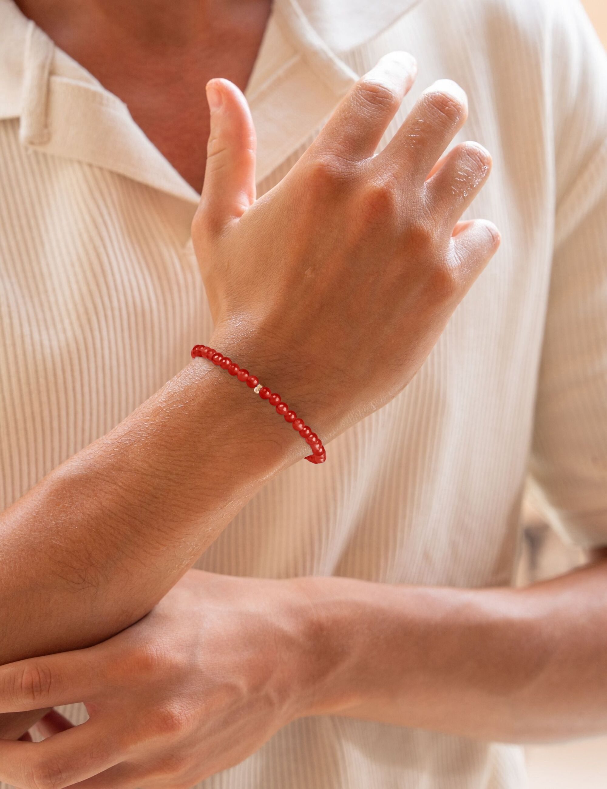Massi Morino Perlenarmband (1-tlg), mit echten 4mm Natursteinen & 925 Silbe günstig online kaufen