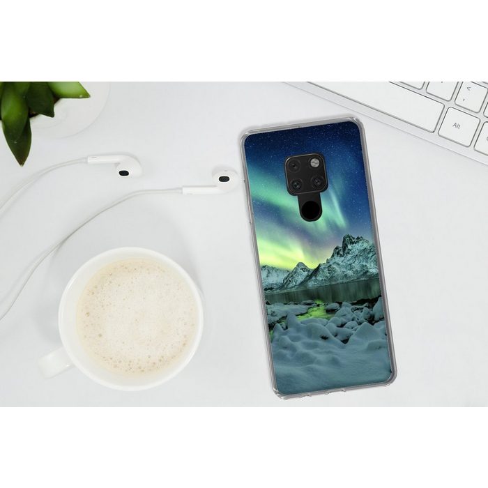 MuchoWow Handyhülle Meer - Eis - Nordlicht - Winter - Natur Phone Case Handyhülle Huawei Mate 20 Silikon Schutzhülle RV10847