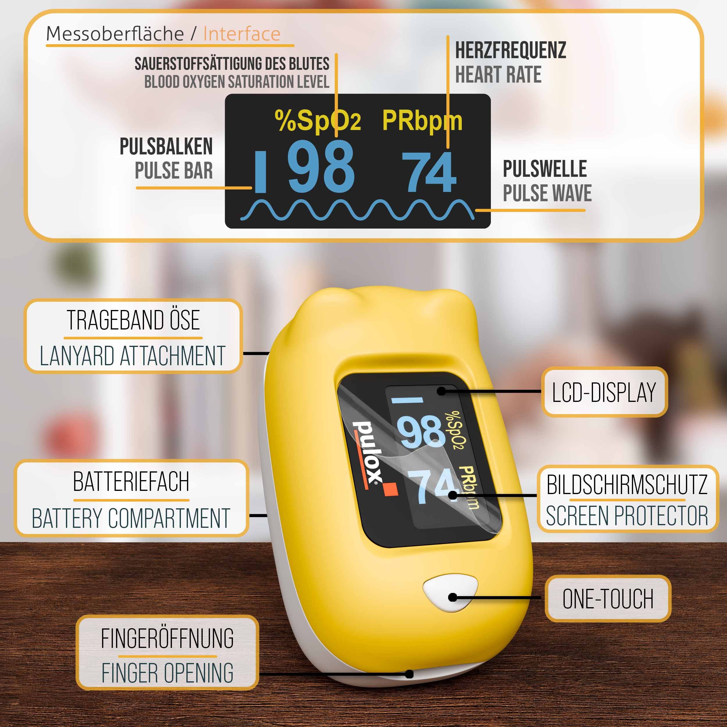 pulox Pulsoximeter PO-230 Kinderpulsoximeter zum selbst bekleben