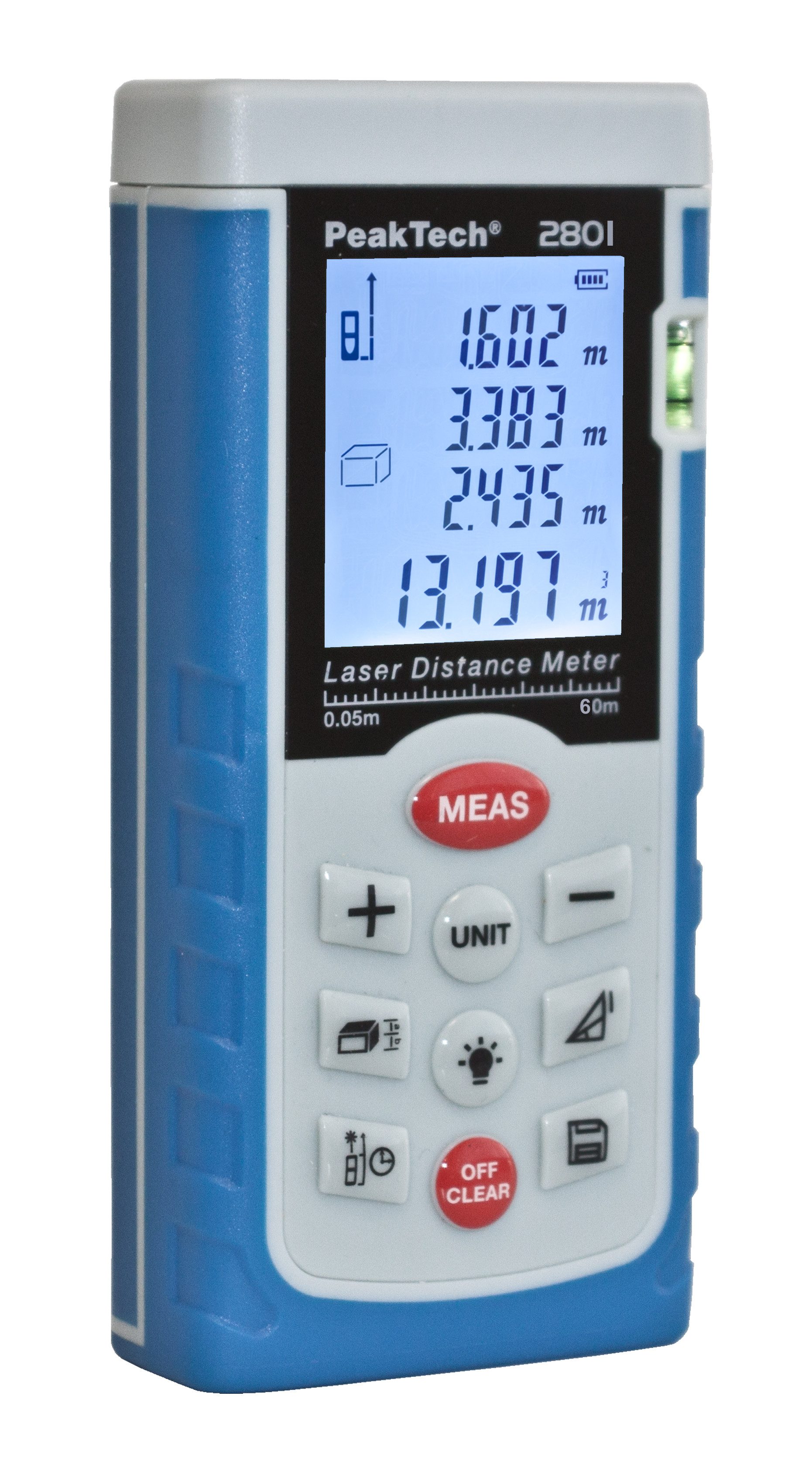 PeakTech Entfernungsmesser Entfernungsmessgerät 0,05–60 m LCD-Beleuchtung