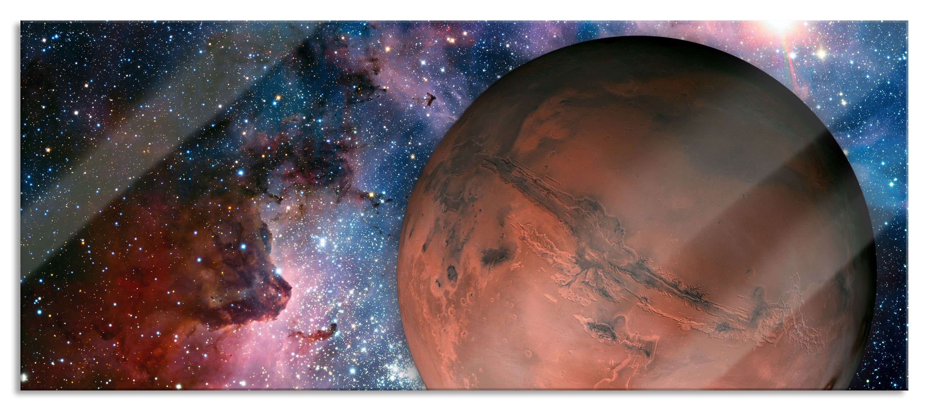 Glasbild Mars im Weltall
