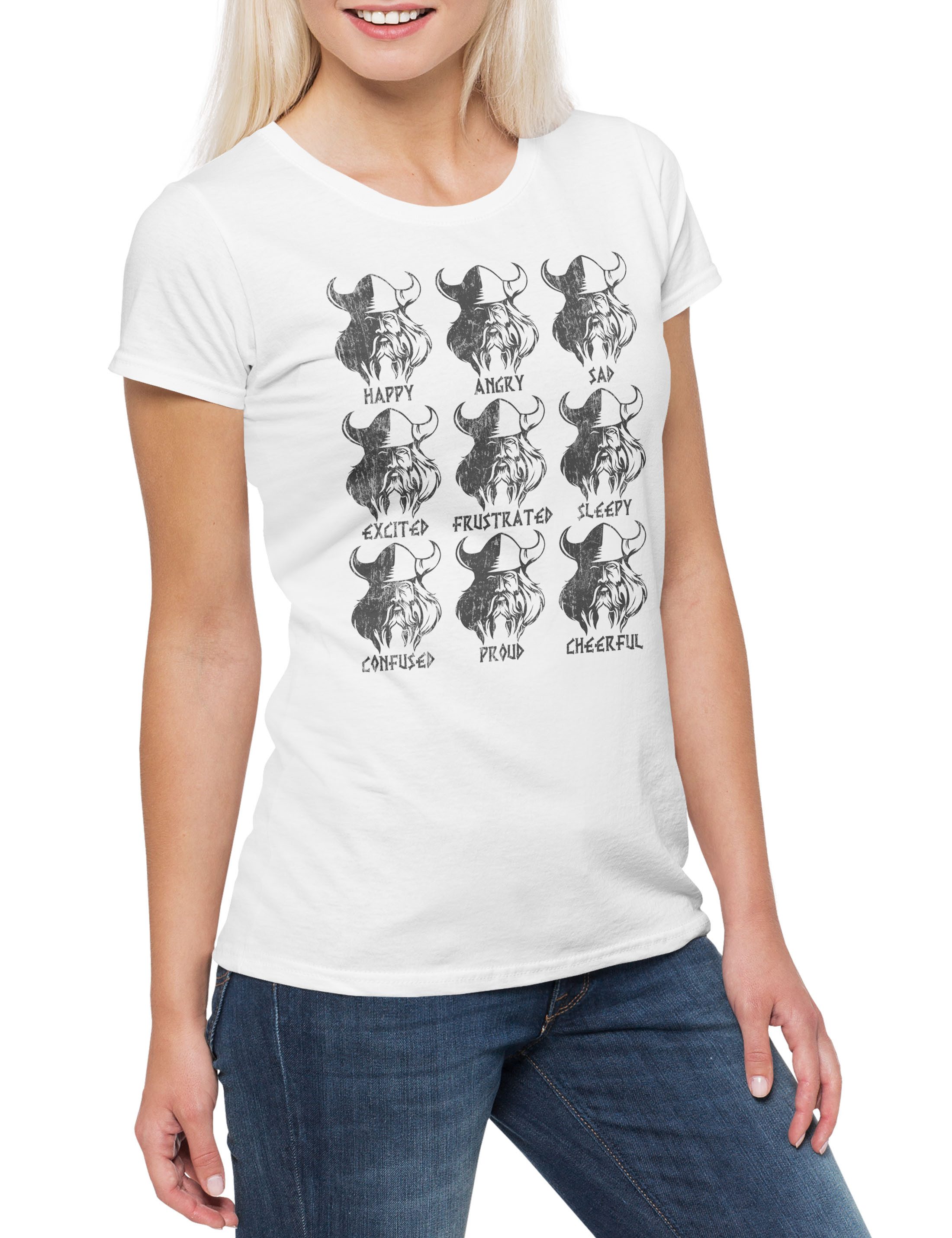 Print-Shirt Viking Emotions Damen T-Shirt Wikinger Vikings Walhalla Odhin Thor