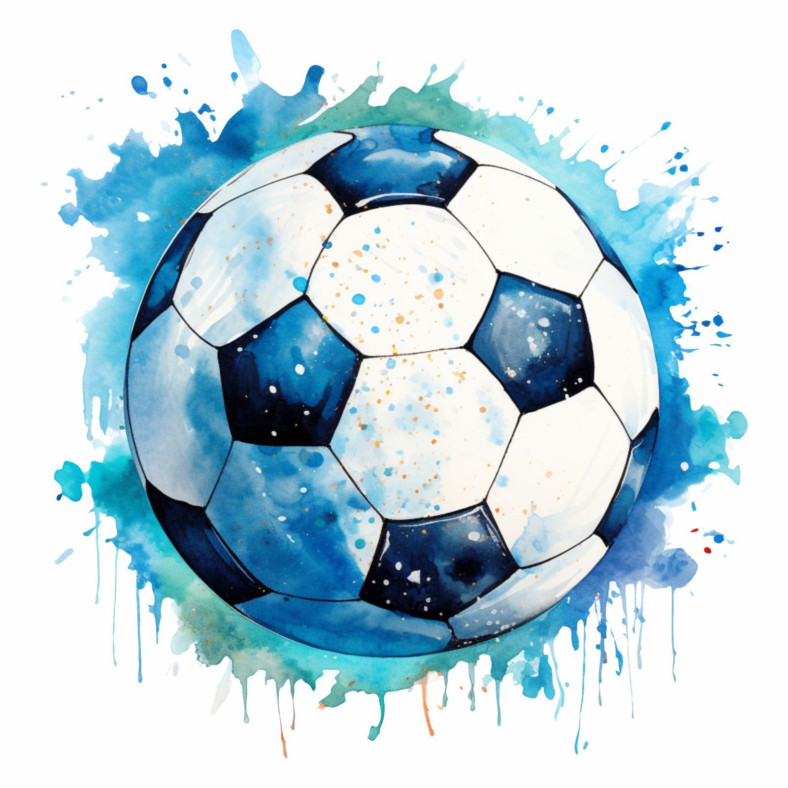 nikima Wandtattoo 274 Wandtattoo Fußball blau schwarz Fussball