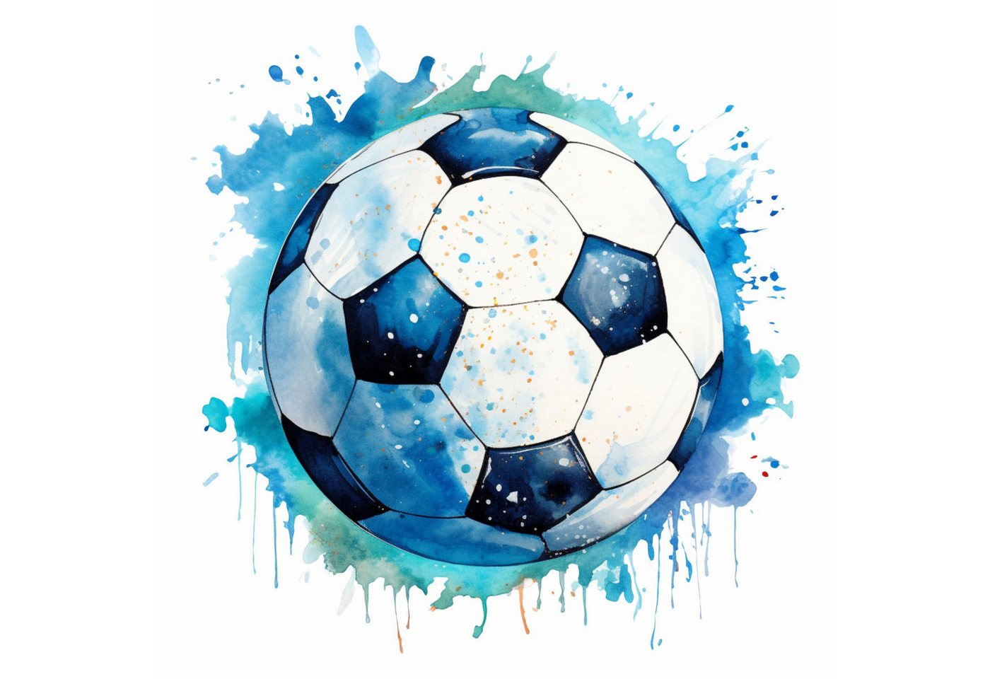 nikima Wandtattoo 274 Wandtattoo Fußball blau schwarz Fussball