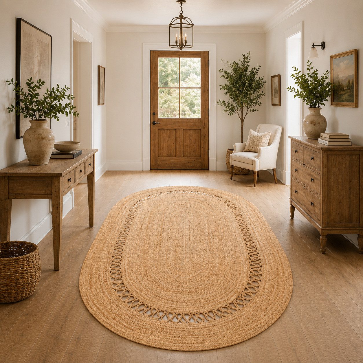 Pergamon Sisalteppich Naturfaser Teppich Jute Salsa Modern, Oval, Höhe: 9 mm