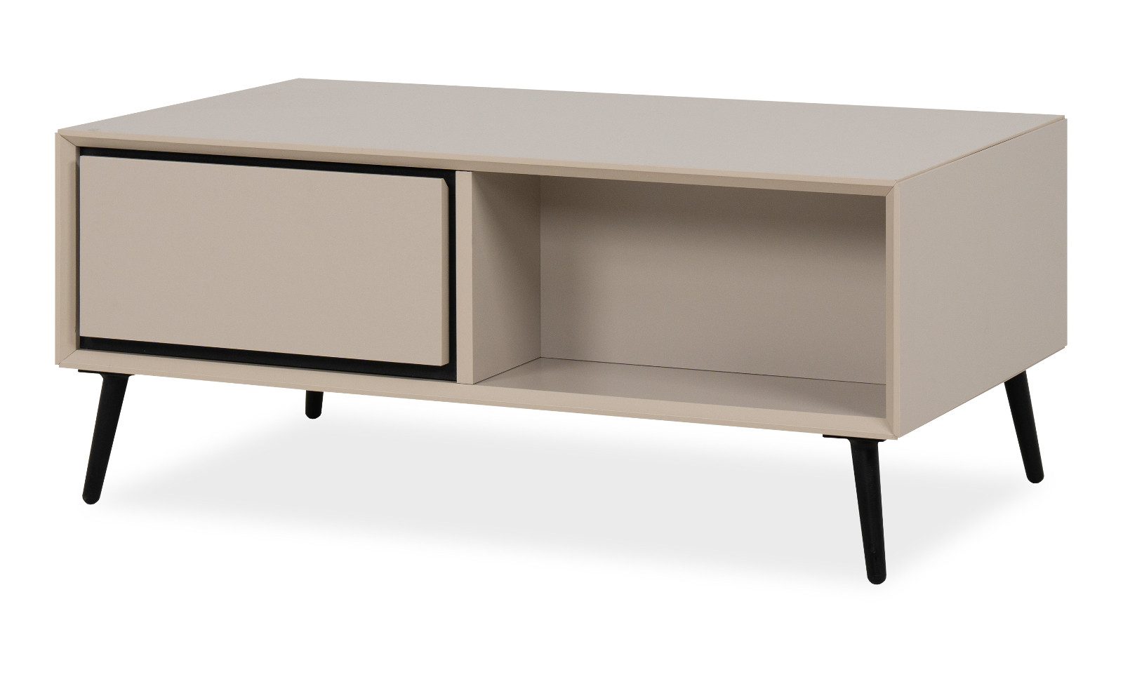 Furn.Design Couchtisch Brebbia (in sand und schwarz, 94 x 40 cm), mit Stauraum