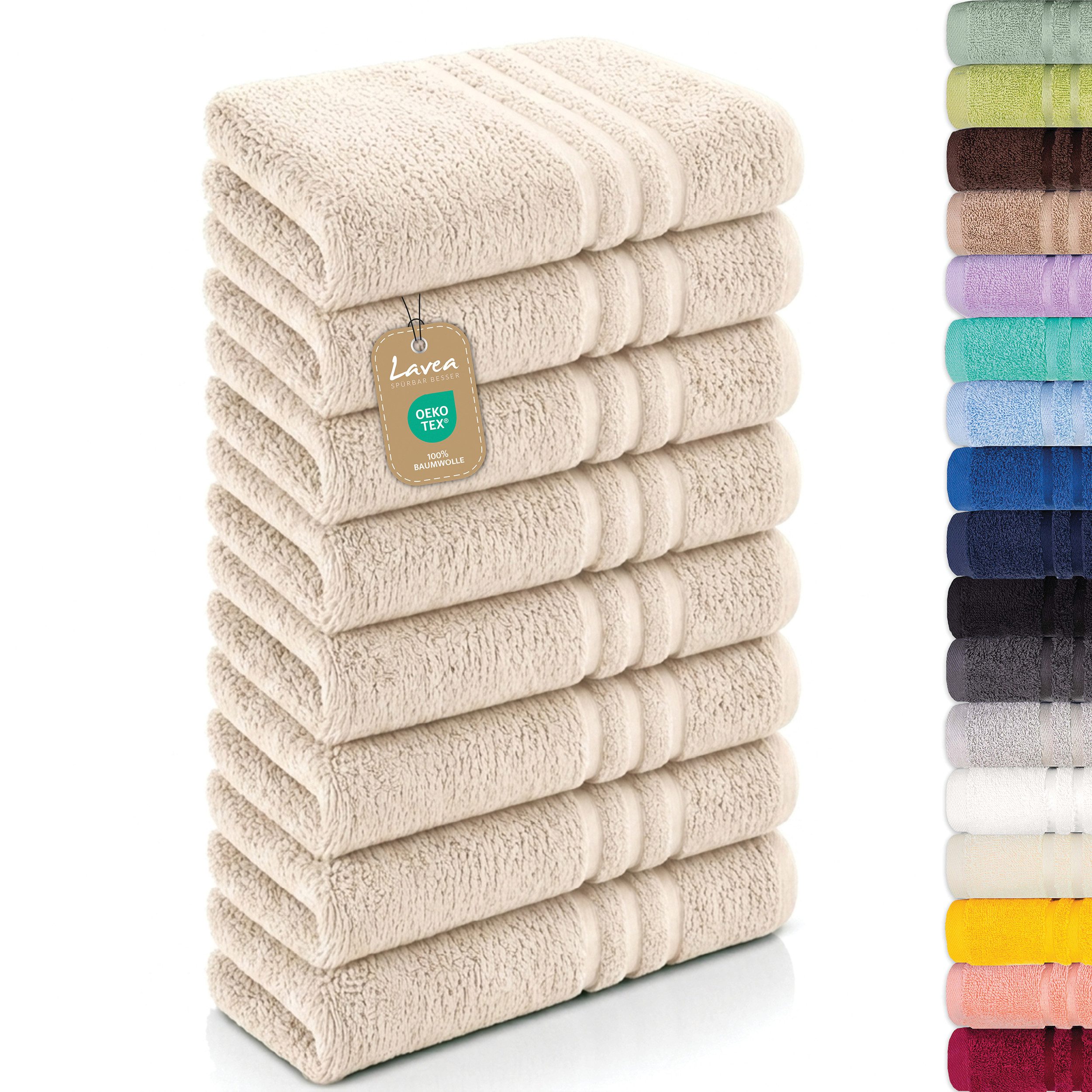 Lavea Handtücher 8er Handtuch Set 50x100 cm, Sporthandtuch, Badetuch, (Frottierserie Elena), Saugstarke & weiche Gästetücher, Handtuch Set