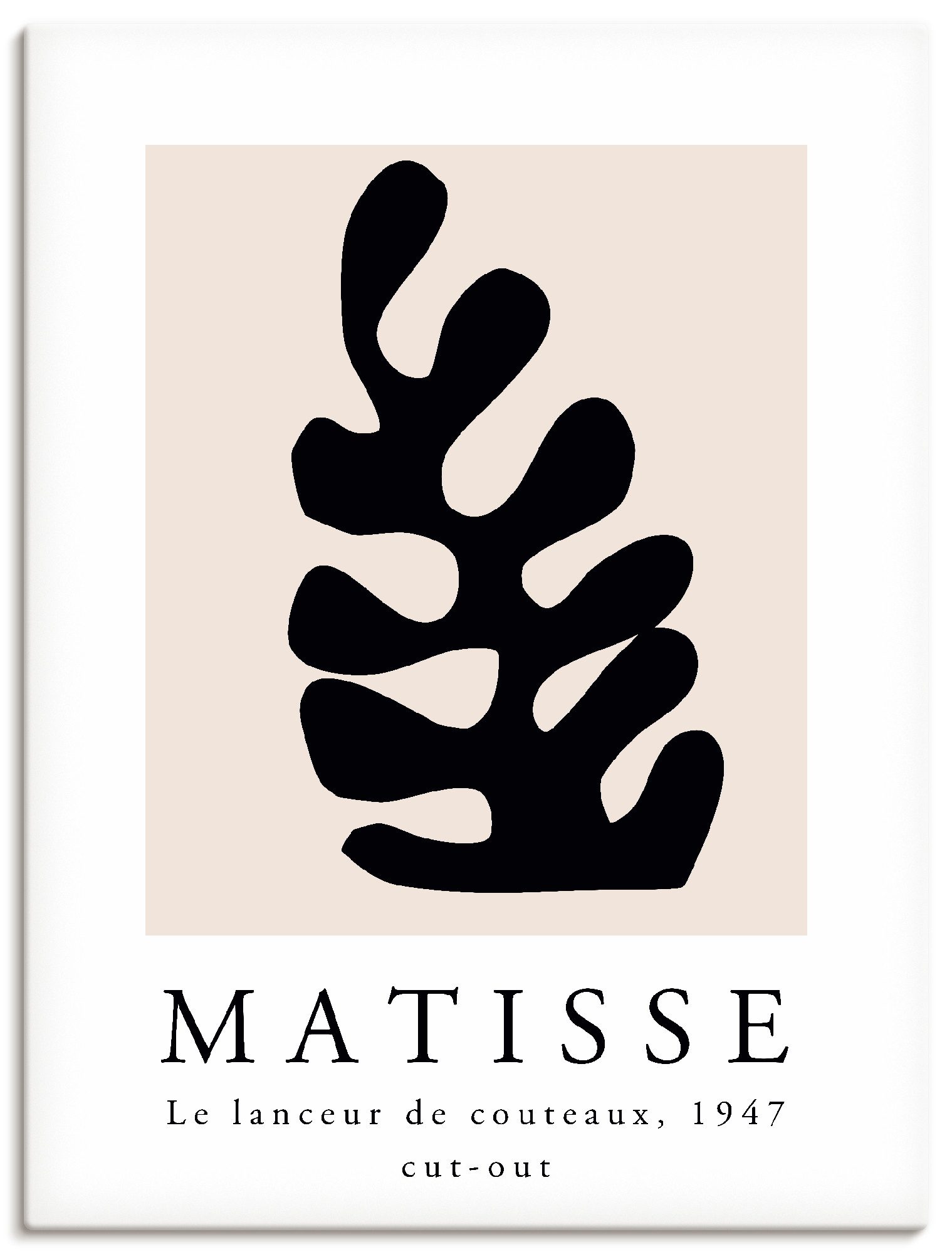 Artland Wandbild Matisse der Messerwerfer - schwarz, Muster (1 St), als Alubild, Leinwandbild, Poster, Wandaufkleber in verschied. Größen