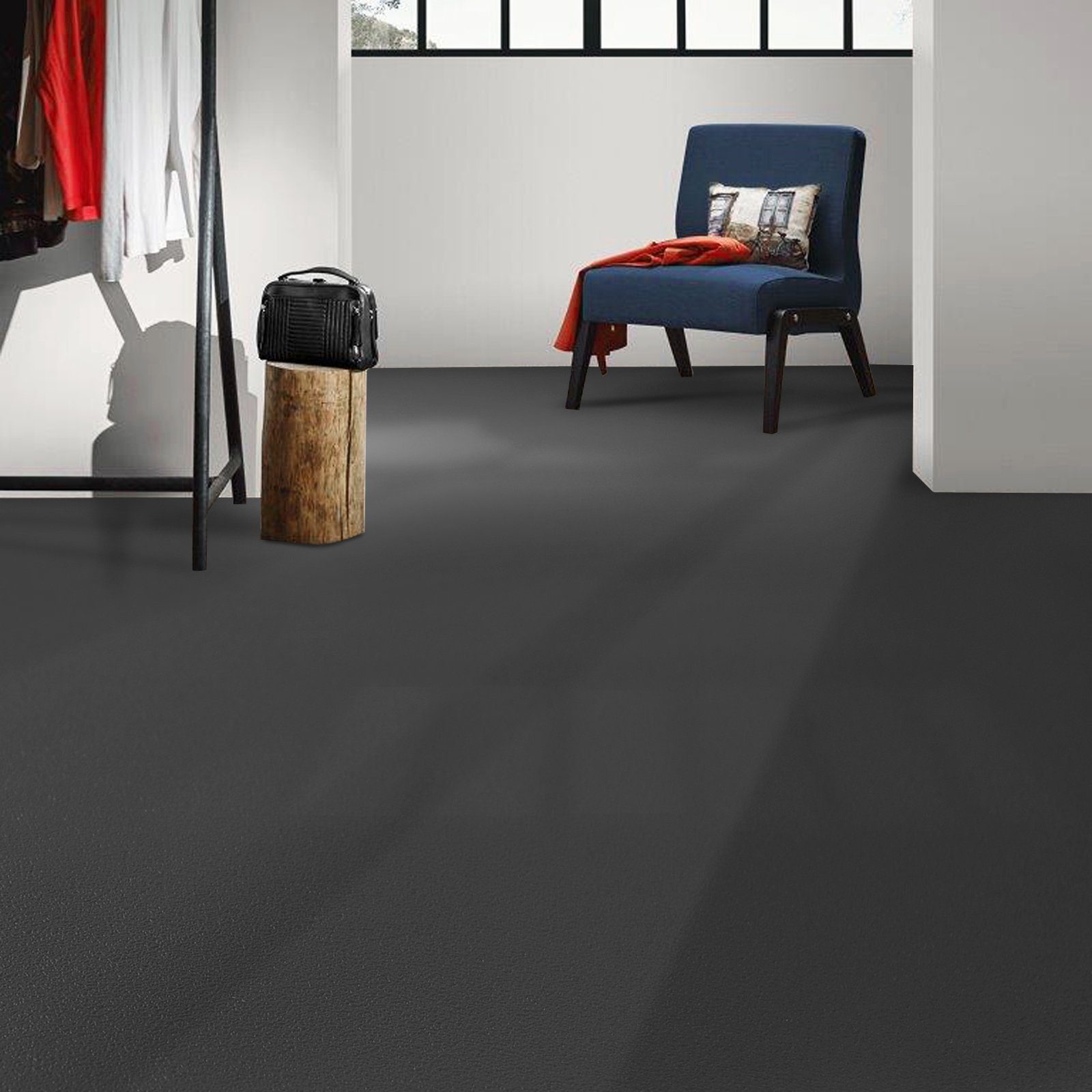 Floordirekt Vinylboden CV-Belag Expotop Anthrazit, Erhältlich in vielen Größen, Bodenschutz
