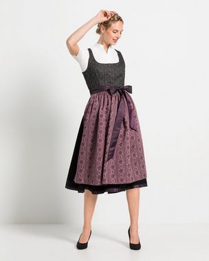 Luis Steindl Dirndl Midi Dirndl mit Streifen-Jacquard