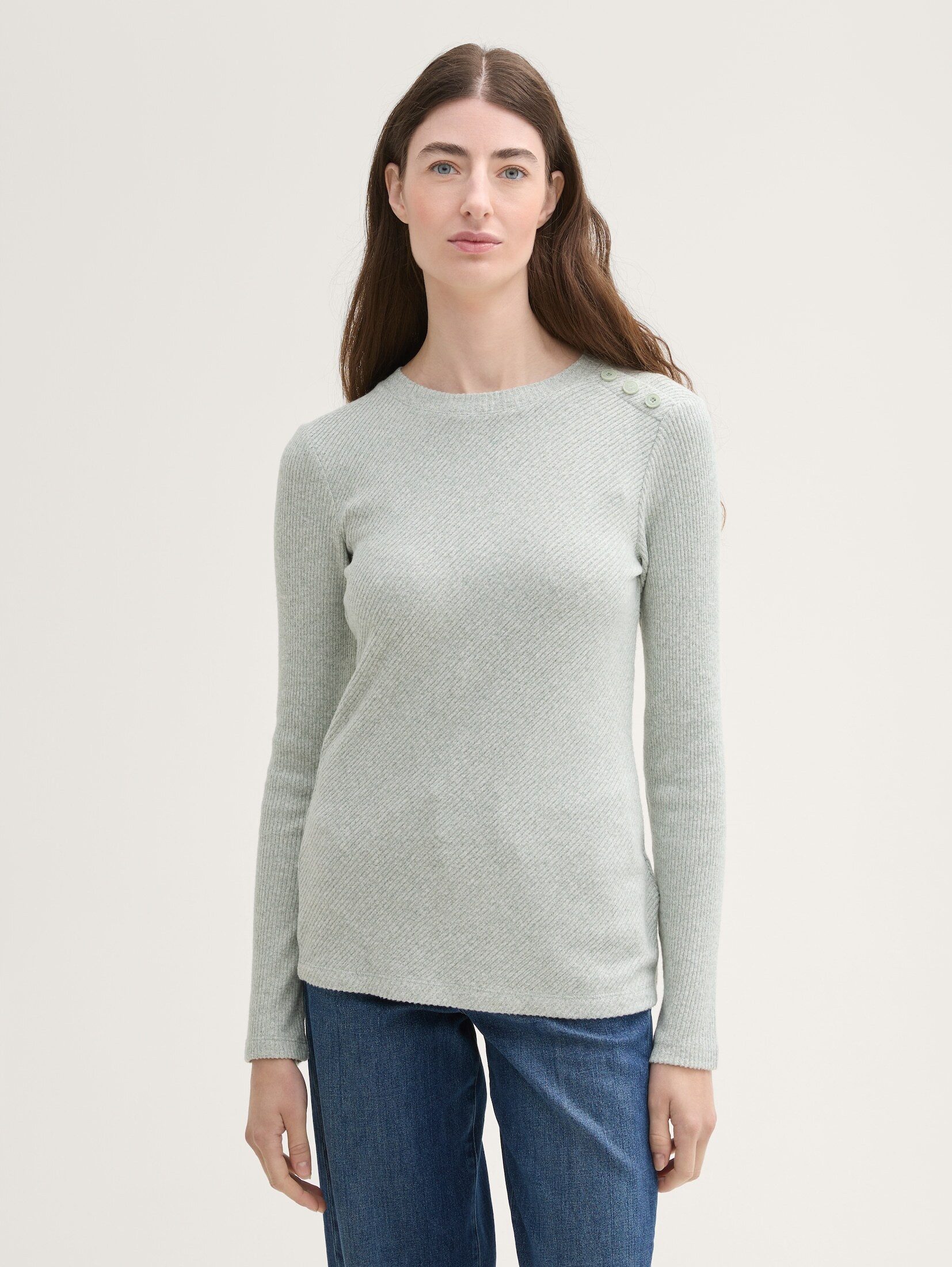 Langarmshirt Langarmshirt mit Rippstruktur
