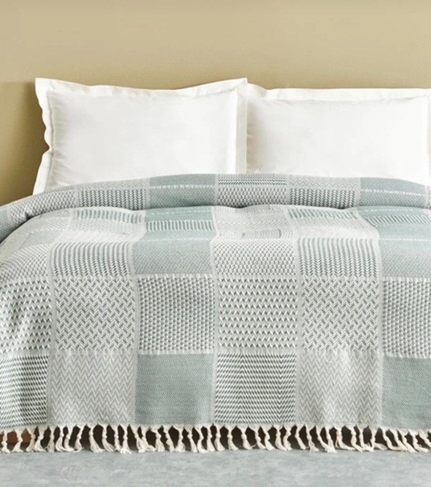 Wohndecke Wohndecke Patchwork Muster in Mintgrün günstig online kaufen