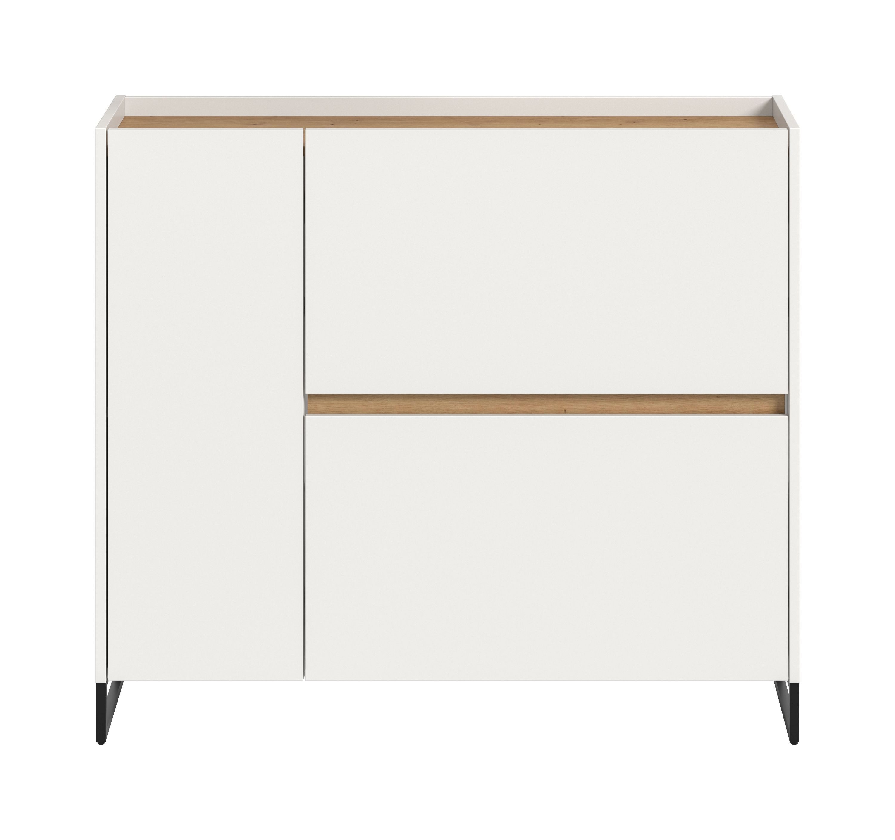 xonox.home Schuhkommode, weiß Nachbildung Melamin beschichtet modern 97x110x32 cm