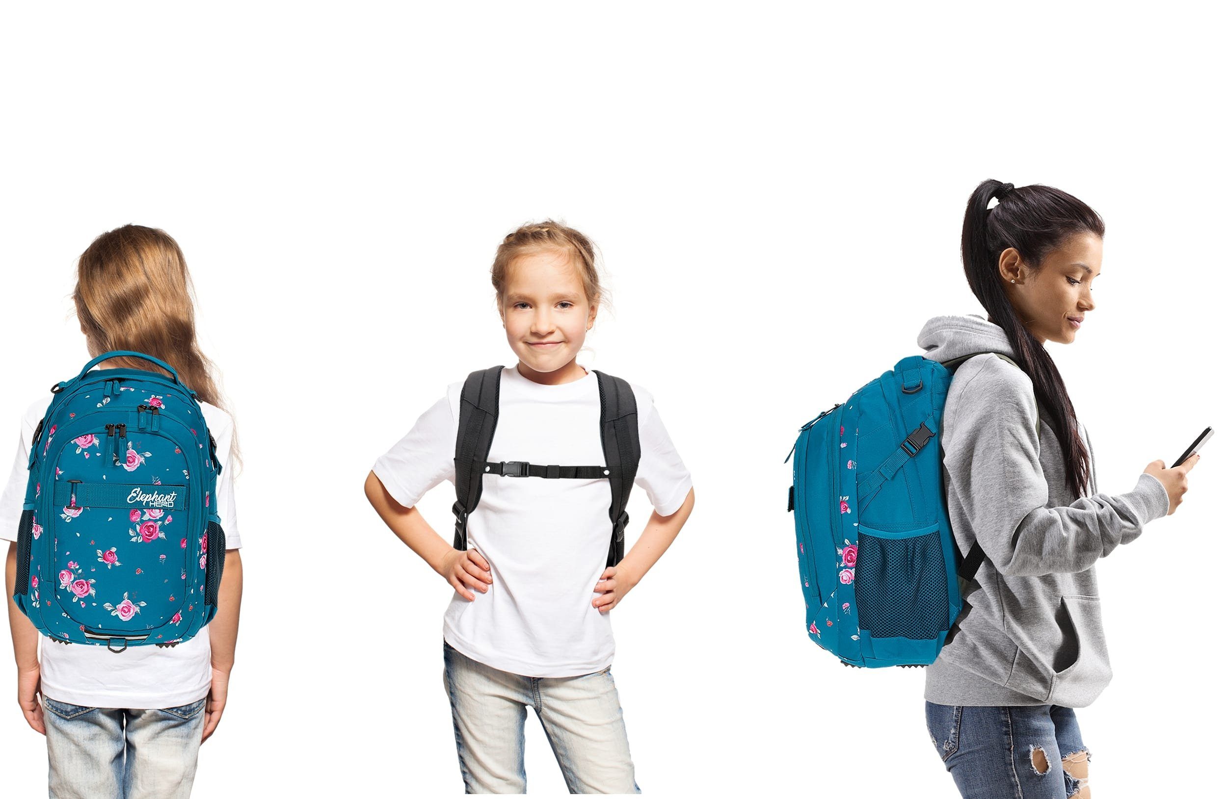 ELEPHANT Schulrucksack Hero Signature Schultasche (2 Teile Set), Rucksack + Mäppchen Box