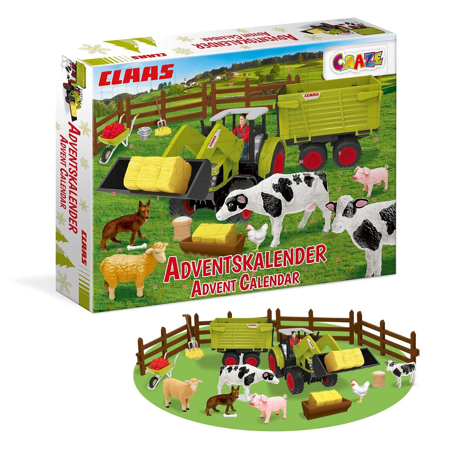 CRAZE Spielzeug-Adventskalender Adventskalender Kinder CLAAS Spielzeug Adventskalender XXL Edition