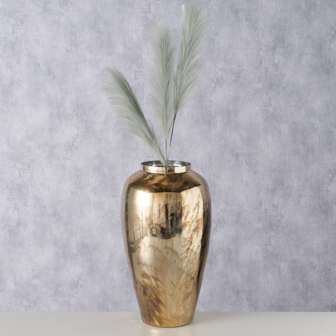 BOLTZE Vase Dekovase aus in "Glamla" Glas gold H51cm,