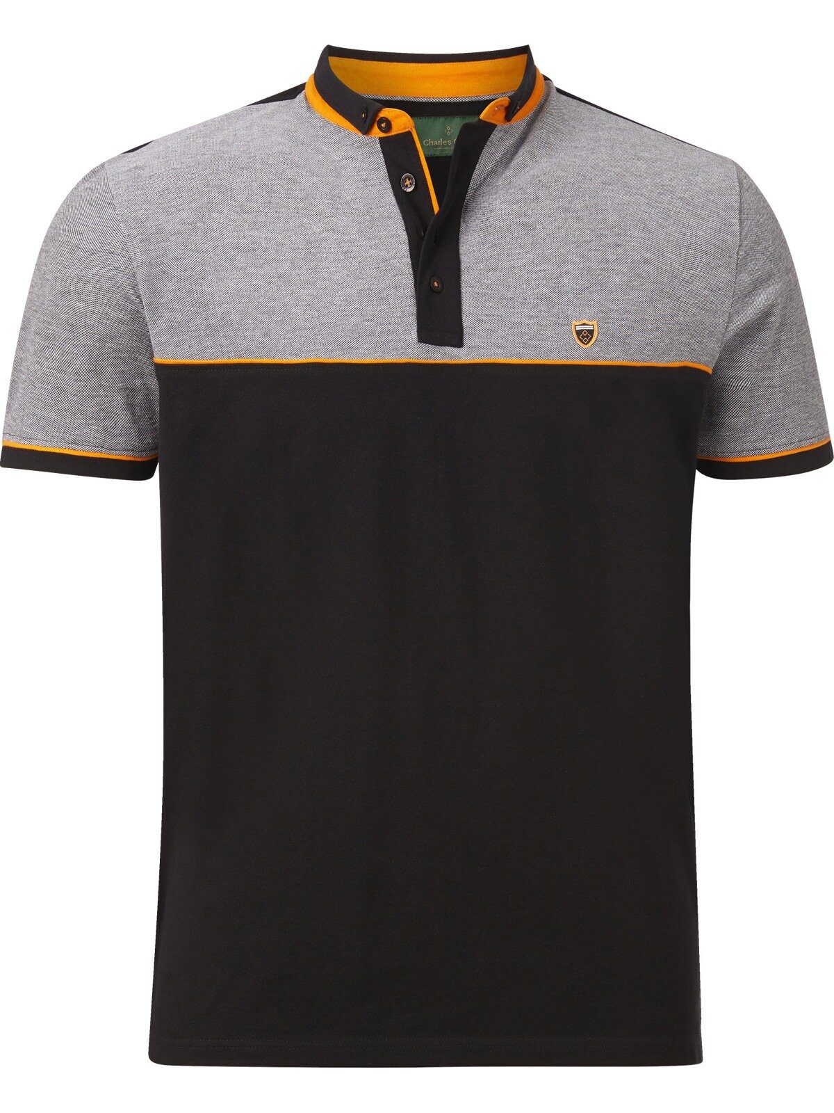 Charles Colby Poloshirt EARL FISBY Stehkragen aufwendigem mit