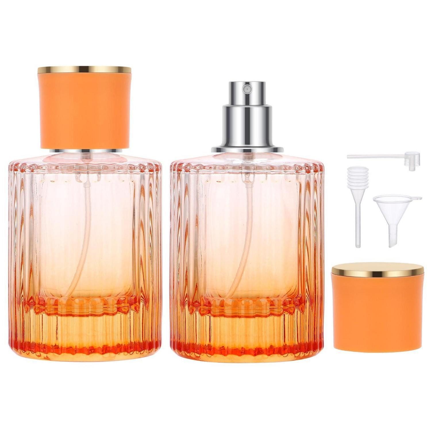LuxusKollektion Parfümzerstäuber Parfümzerstäuber Glas 50ml Farbverlauf Orange (2 St)