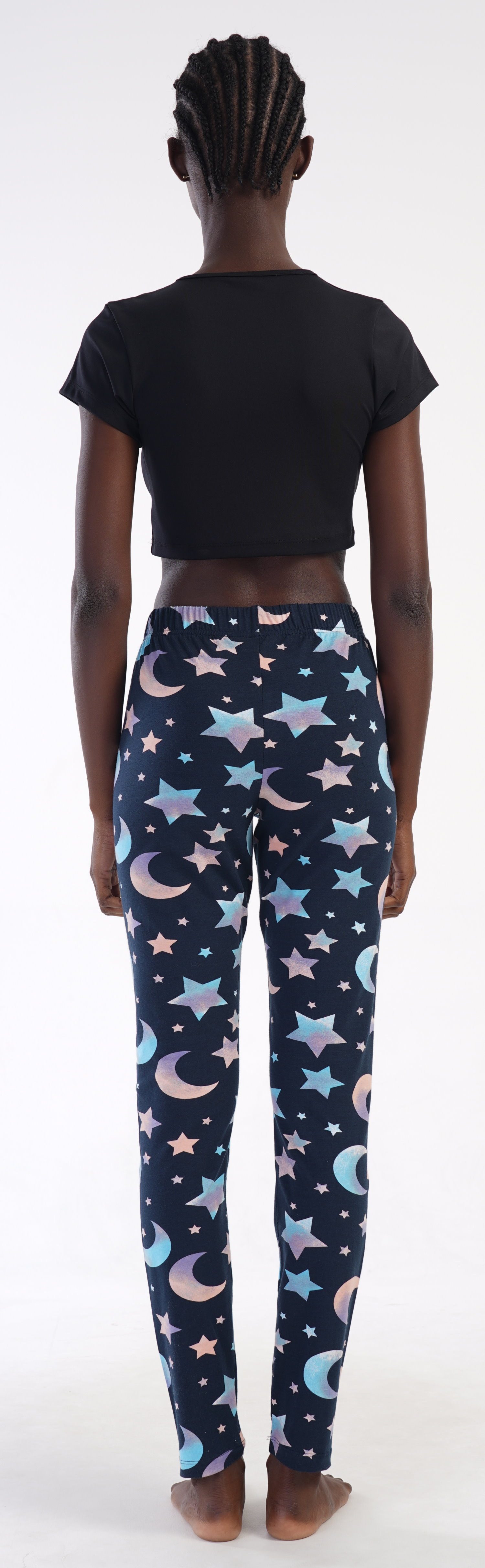 Vienetta Pyjamahose Damen Schlafaanzughose (1-tlg) Baumwolle