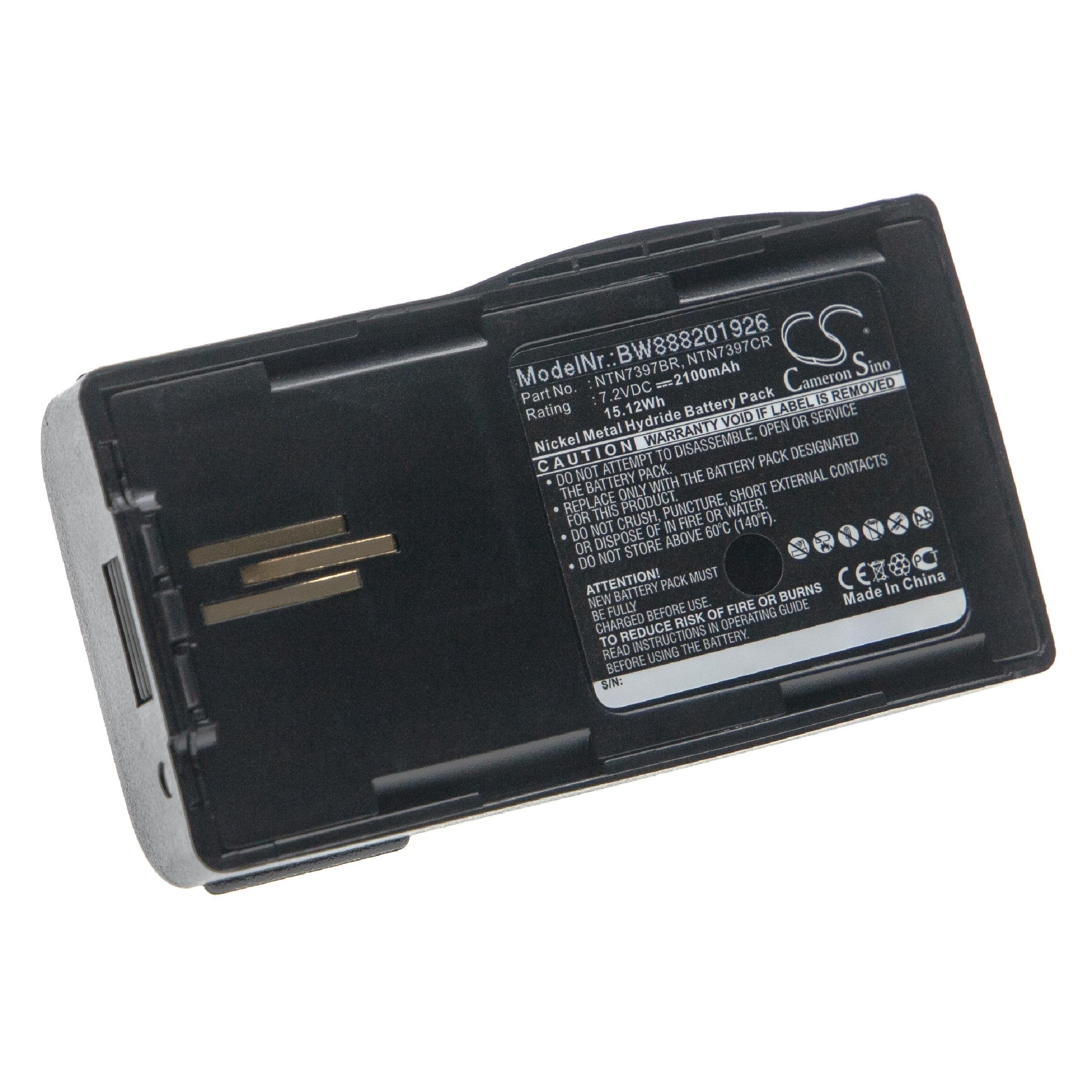 vhbw Ersatz für Motorola NTN7394C, NTN7394CR, NTN7395, NTN7395A, NTN7395AR, Akku 2100 mAh