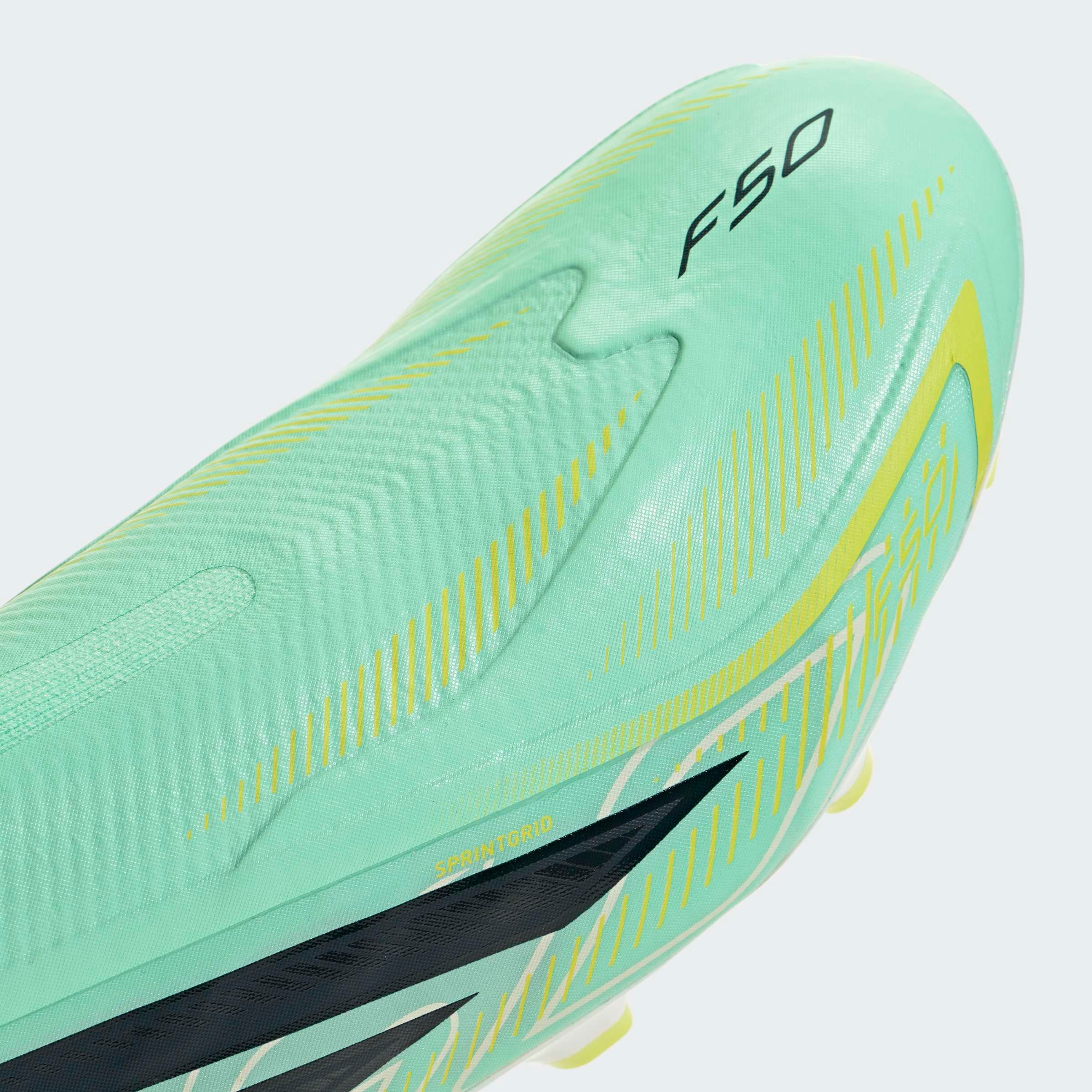 adidas Performance F50 HYPERFAST LEAGUE, FESTE BÖDEN, OHNE SCHNÜRSENKEL Fußballschuh Außensohle für Rasen und feste Böden