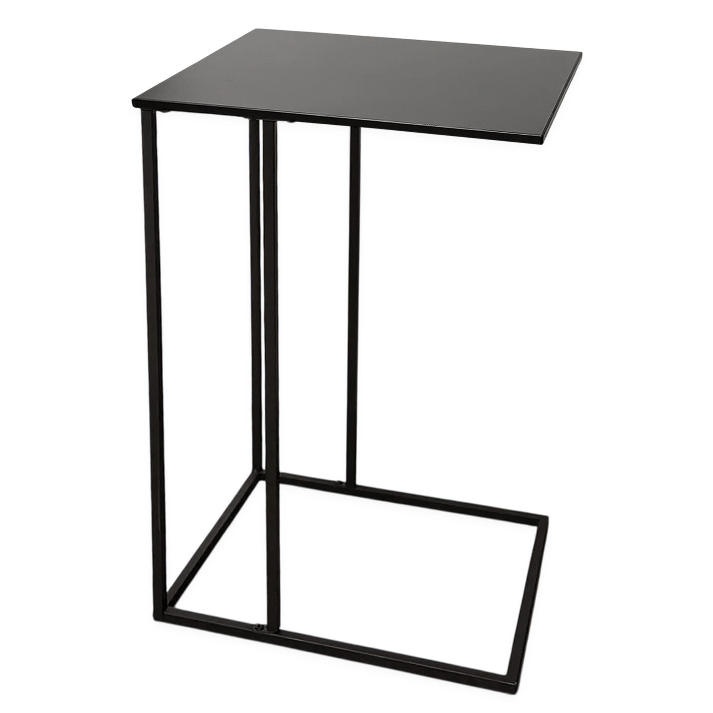 Spetebo Beistelltisch Metall Couchtisch in schwarz 58 x 40 cm (Anazhl, 1-St., Tisch), in C Form