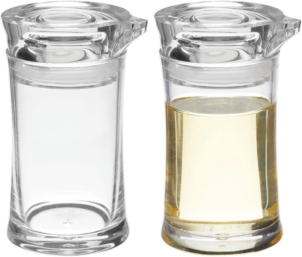 mDesign Aufbewahrungssystem mDesign Dosierer Essig Öl Salatdressing Deckel 2er-Set Kunststoff Tr