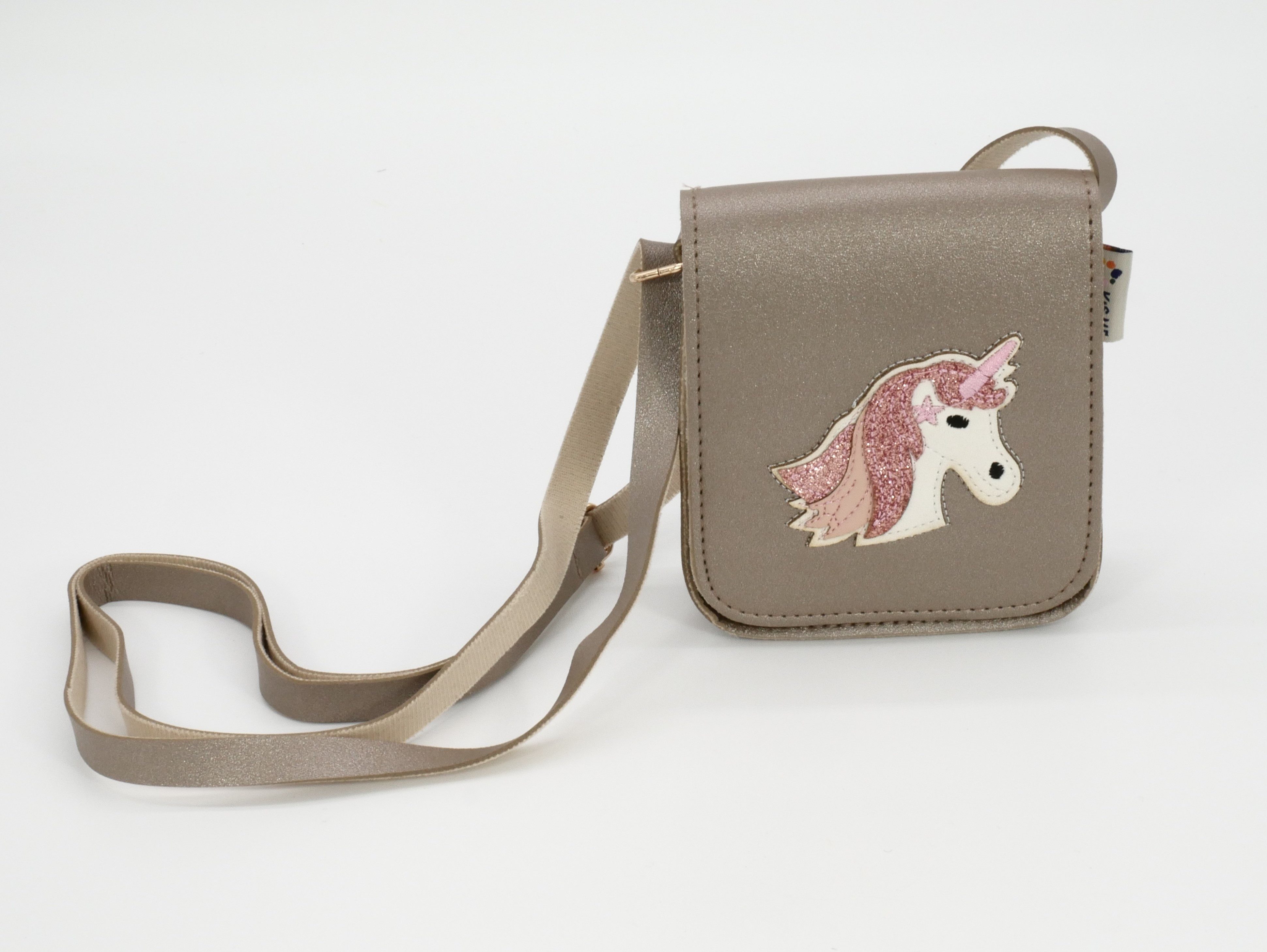 GlücksNugget Kindergartentasche Mädchentasche Einhorn bronze-gold