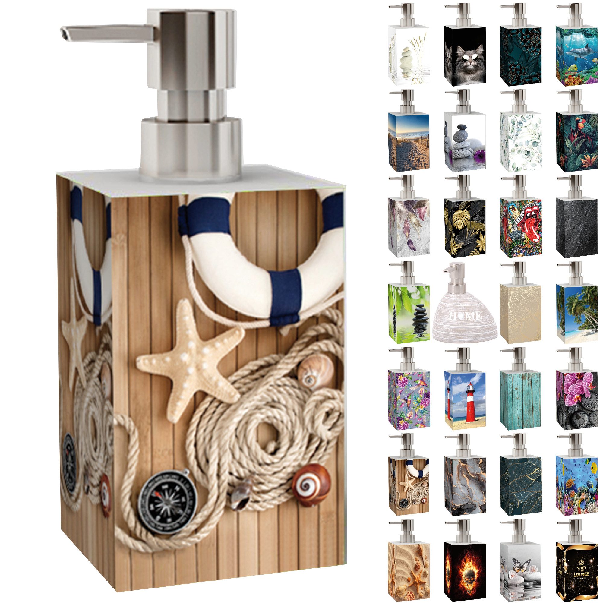 Sanilo Seifenspender mit Motiv, viele schöne Desinfektionsspender zur Auswahl, modernes & stylisches Design, stabile Pumpe, hochwertig