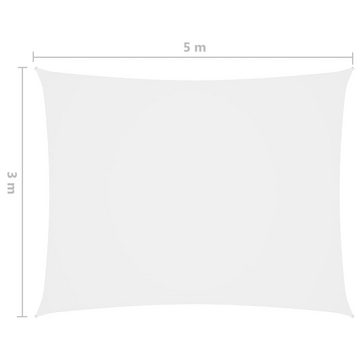 furnicato Sonnenschirm Sonnensegel Oxford-Gewebe Rechteckig 3x5 m Weiß